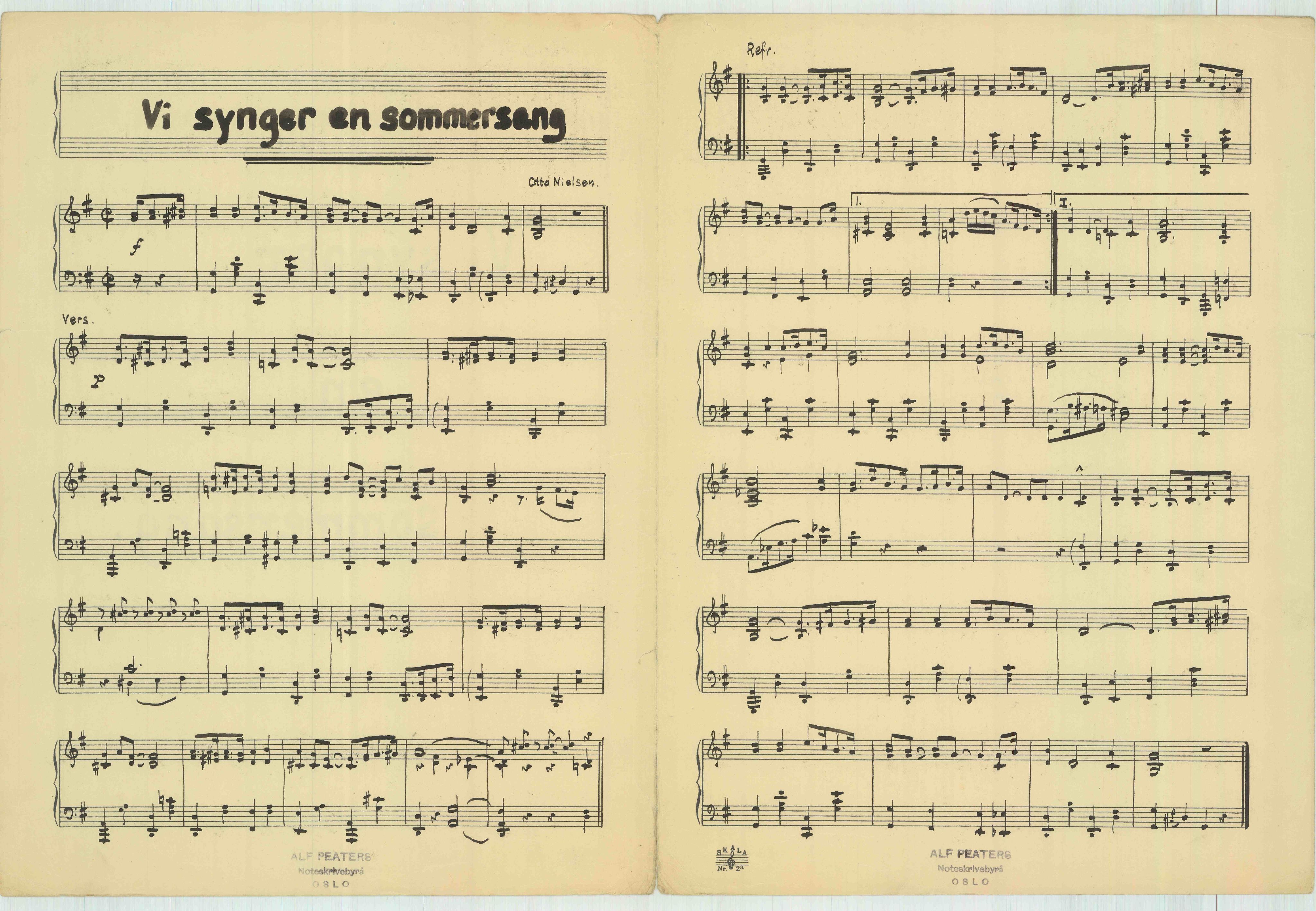 Otto Nielsen, TRKO/PA-1176/F/L0016/0234: Noter / Vi synger en sommersang, 1938