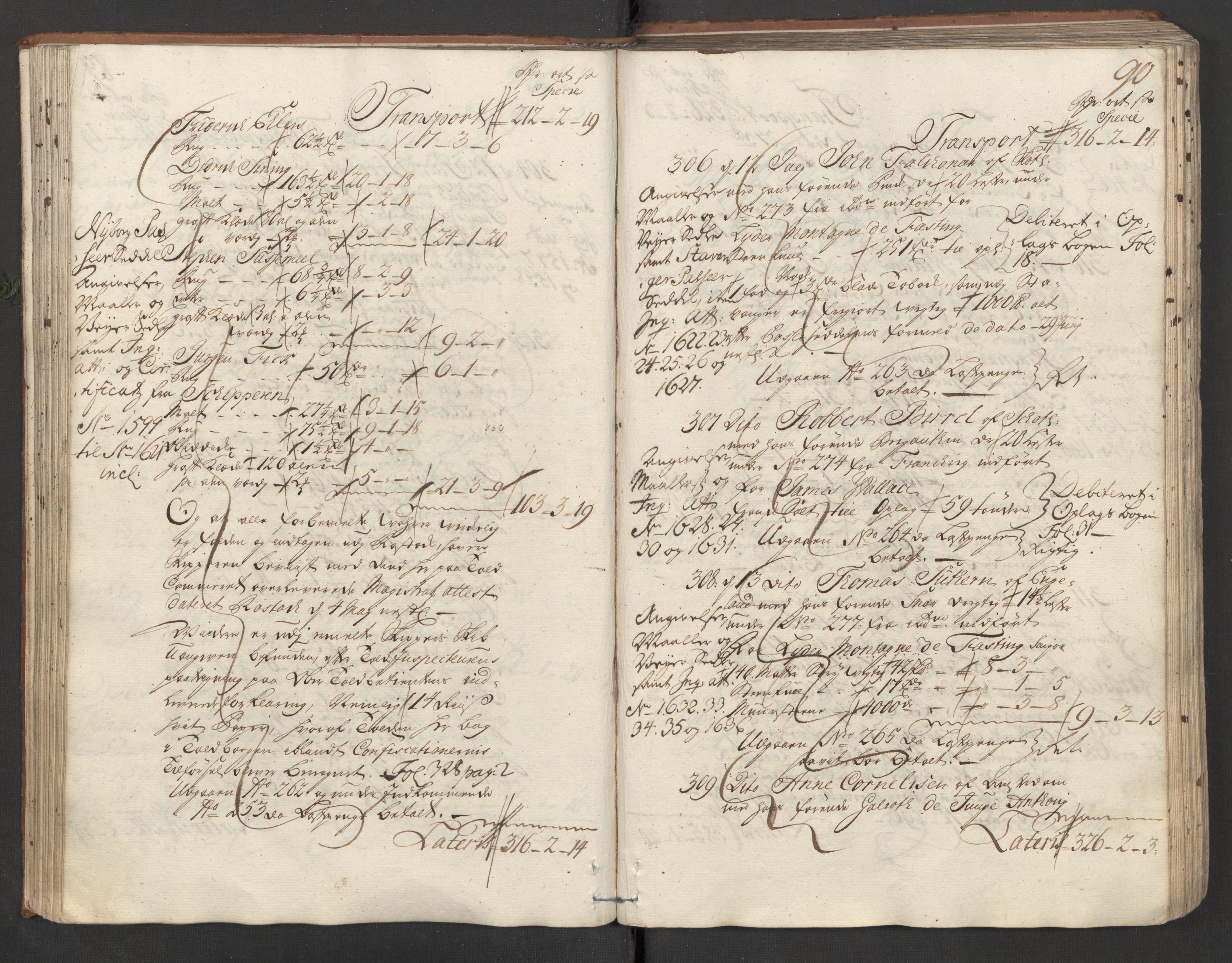 Generaltollkammeret, tollregnskaper, AV/RA-EA-5490/R26/L0016/0001: Tollregnskaper Bergen A / Inngående hovedtollbok, 1731, s. 89b-90a