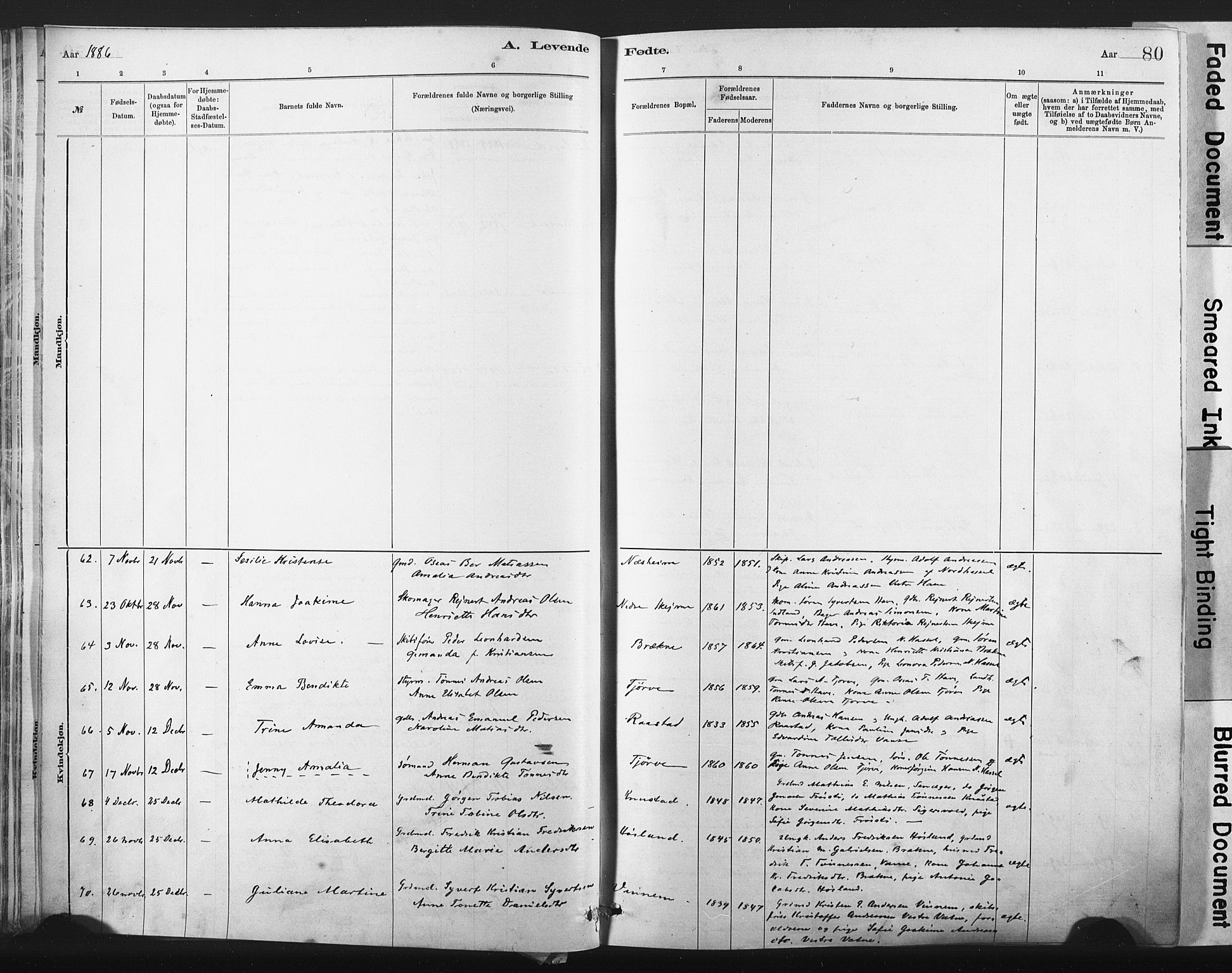 Lista sokneprestkontor, SAK/1111-0027/F/Fa/L0012: Ministerialbok nr. A 12, 1879-1903, s. 80