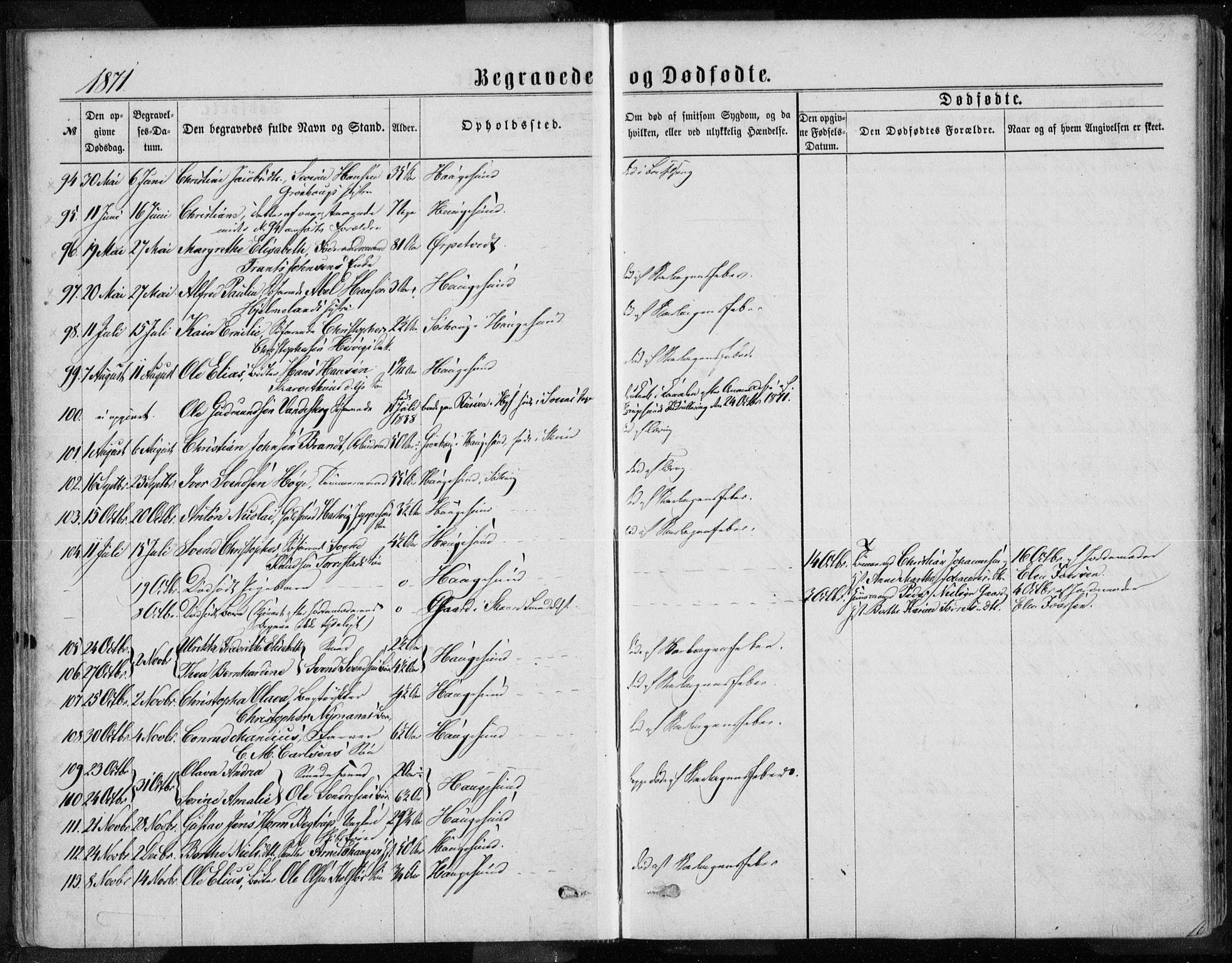 Torvastad sokneprestkontor, AV/SAST-A -101857/H/Ha/Haa/L0013: Ministerialbok nr. A 12.2, 1867-1877