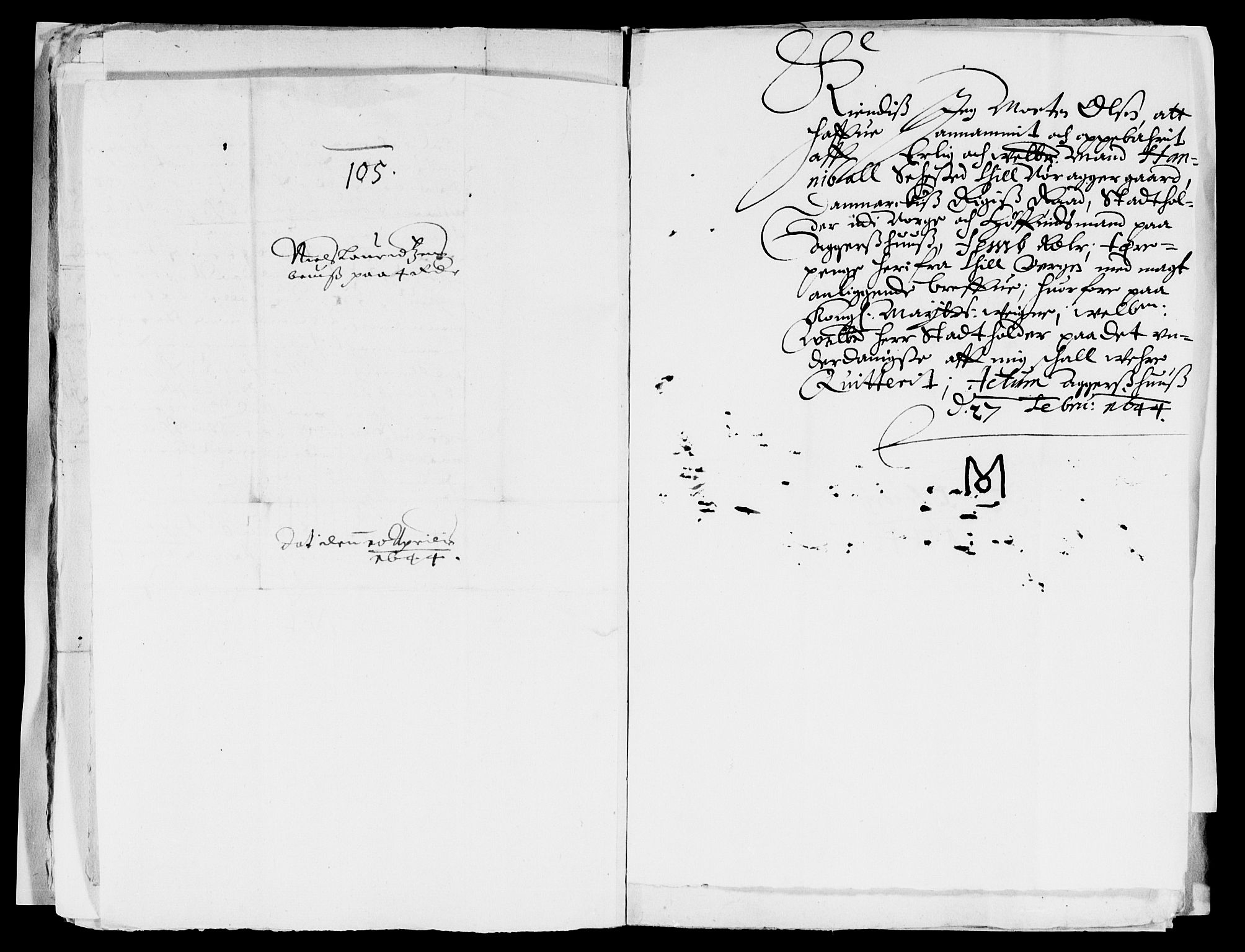 Rentekammeret inntil 1814, Reviderte regnskaper, Lensregnskaper, AV/RA-EA-5023/R/Rb/Rba/L0171: Akershus len, 1643-1644