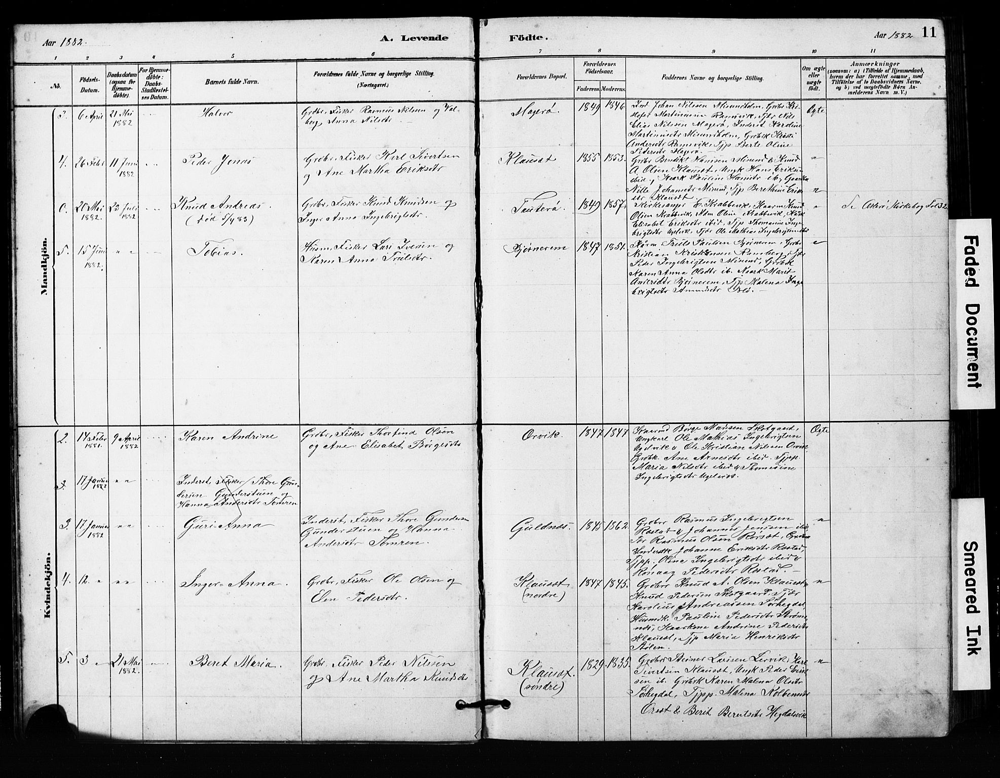 Ministerialprotokoller, klokkerbøker og fødselsregistre - Møre og Romsdal, AV/SAT-A-1454/563/L0737: Klokkerbok nr. 563C01, 1878-1916, s. 11