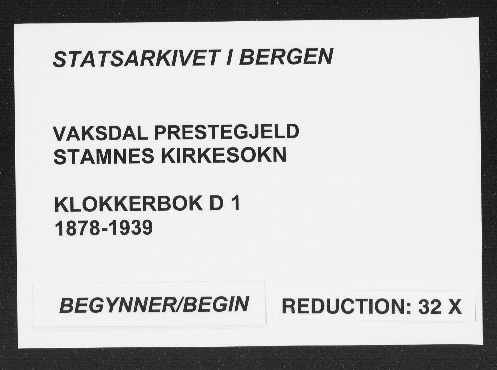 Vaksdal Sokneprestembete, SAB/A-78901/H/Hab: Klokkerbok nr. D 1, 1878-1939