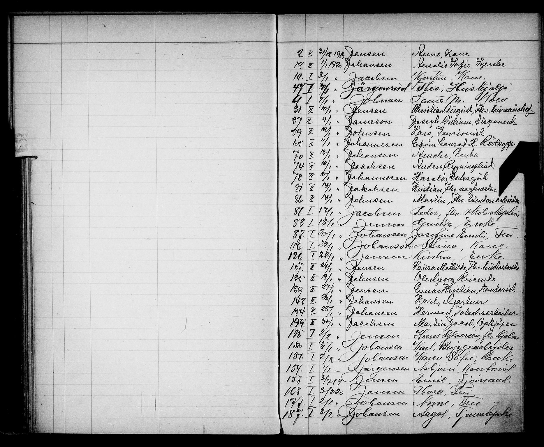 Oslo skifterett, AV/SAO-A-10383/F/Fa/Faa/L0020: Navneregister, 1920
