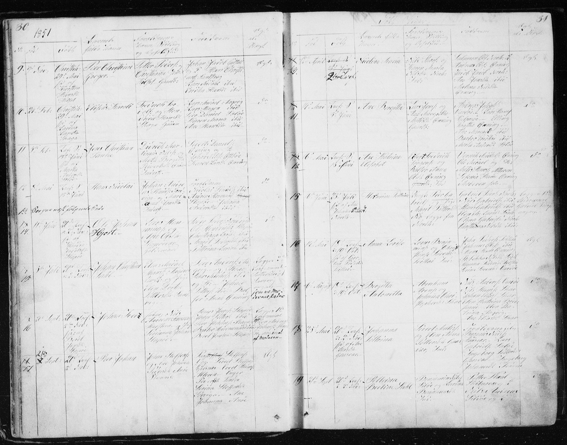 Ministerialprotokoller, klokkerbøker og fødselsregistre - Nordland, AV/SAT-A-1459/834/L0511: Klokkerbok nr. 834C02, 1848-1862, s. 30-31