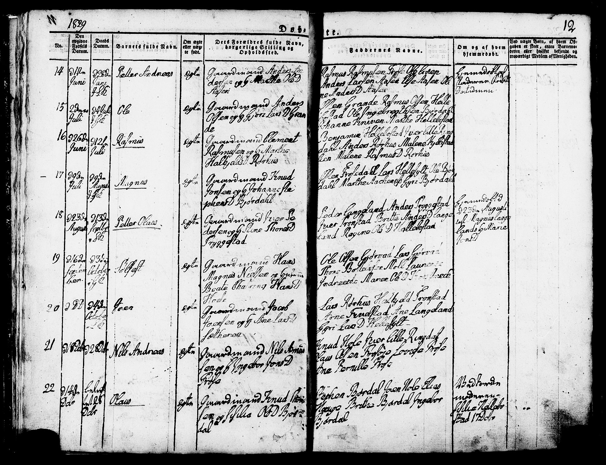 Ministerialprotokoller, klokkerbøker og fødselsregistre - Møre og Romsdal, AV/SAT-A-1454/517/L0221: Ministerialbok nr. 517A01, 1827-1858, s. 12