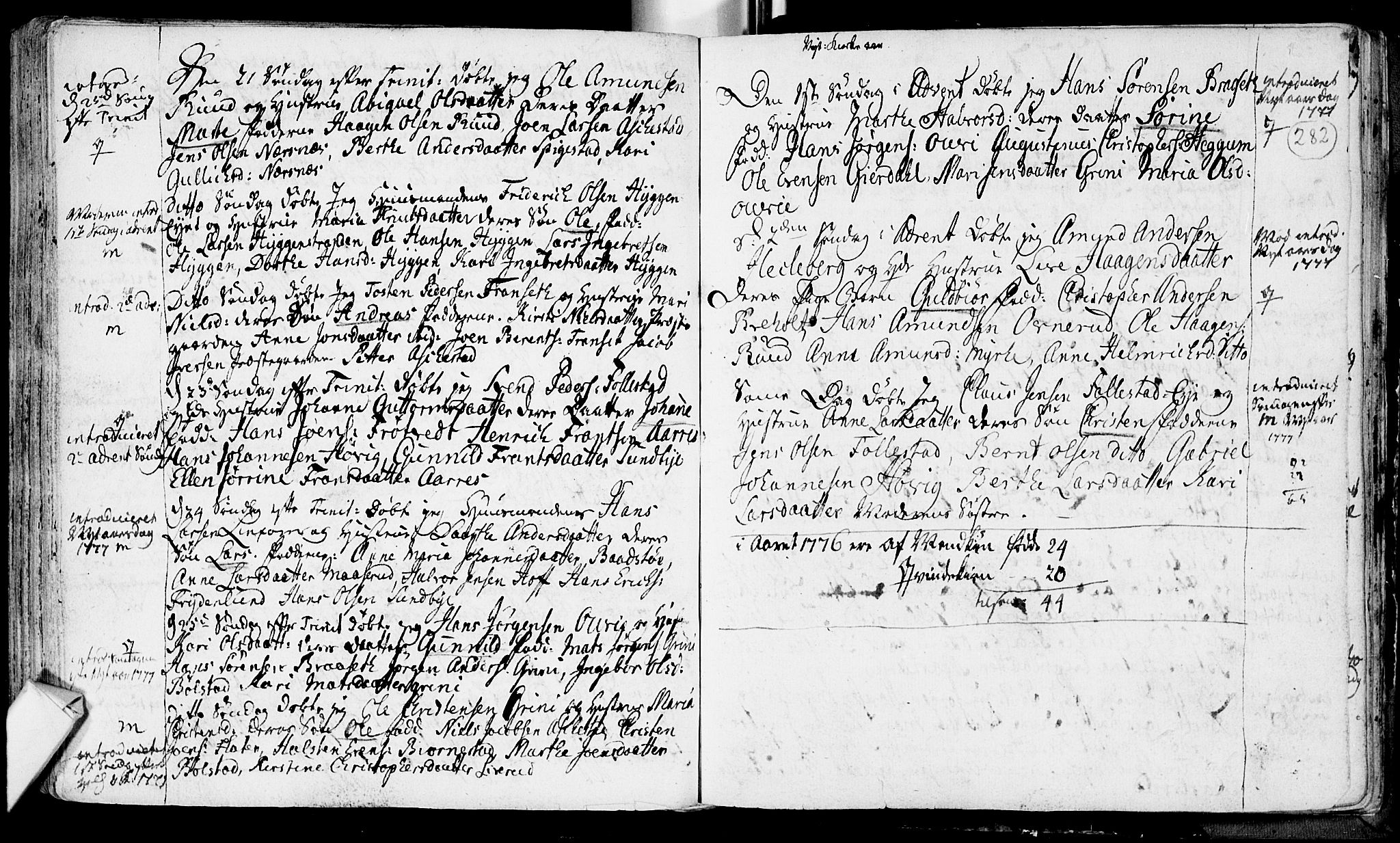 Røyken kirkebøker, AV/SAKO-A-241/F/Fa/L0002: Ministerialbok nr. 2, 1731-1782, s. 282