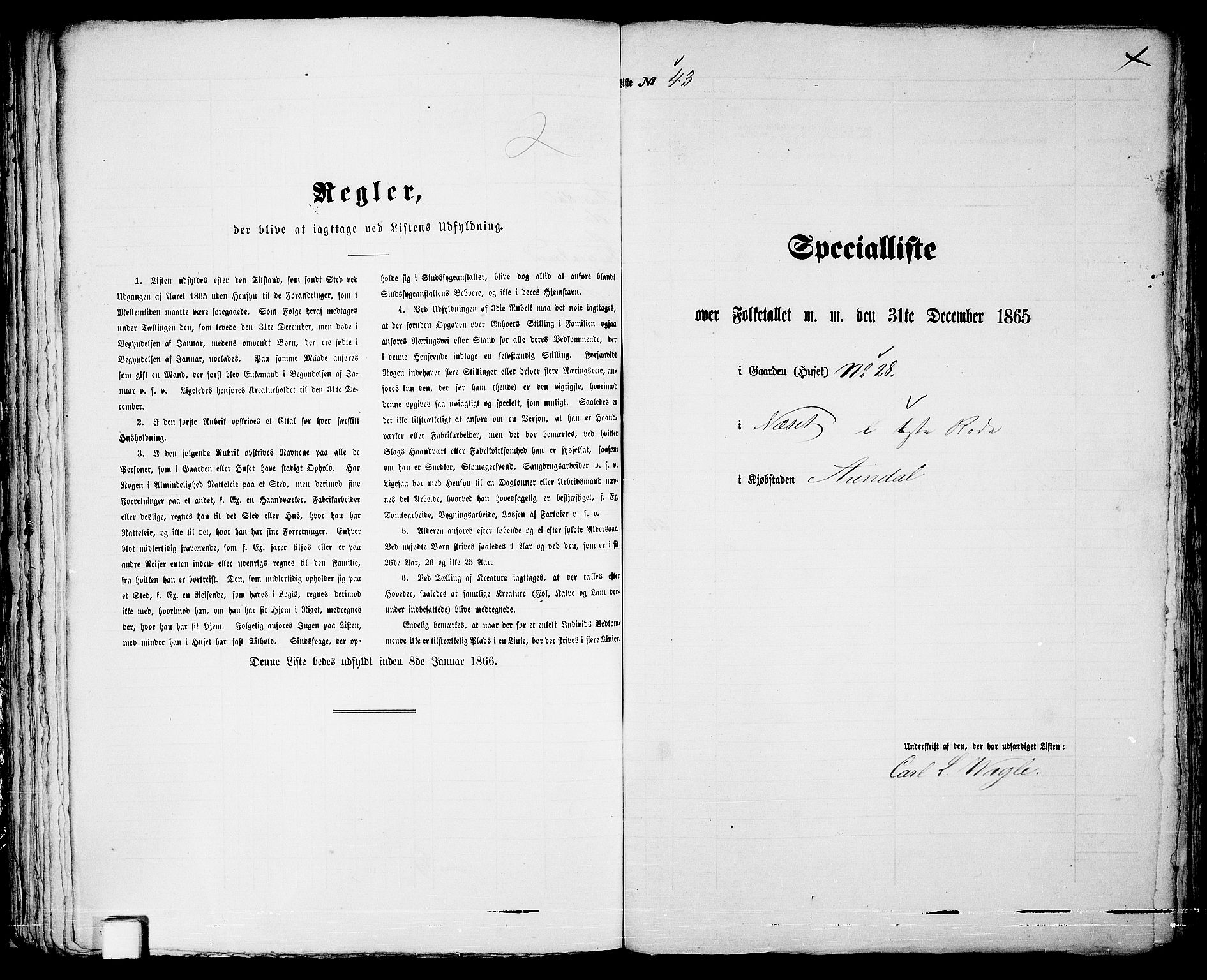 RA, Folketelling 1865 for 0903P Arendal prestegjeld, 1865, s. 89