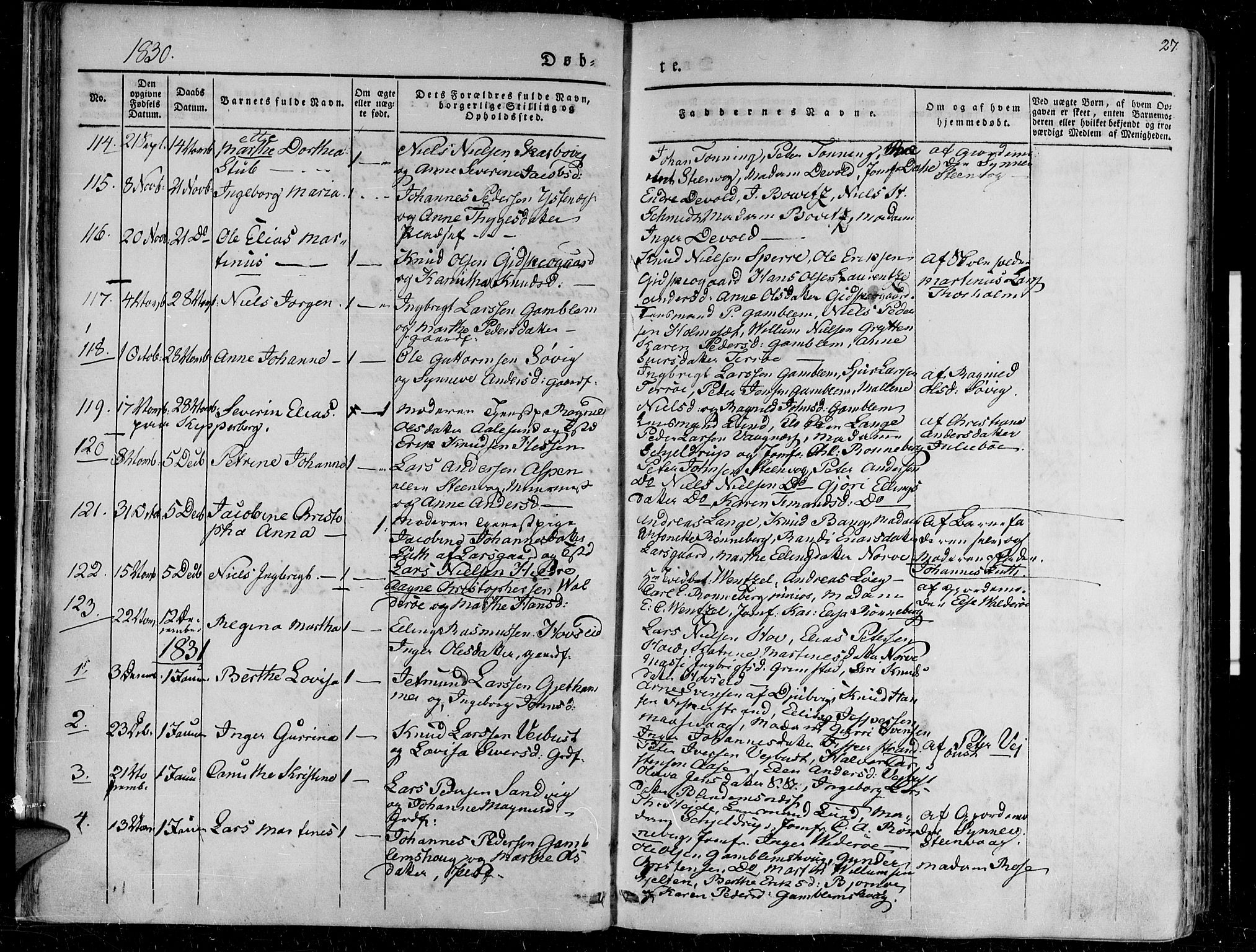 Ministerialprotokoller, klokkerbøker og fødselsregistre - Møre og Romsdal, AV/SAT-A-1454/528/L0395: Ministerialbok nr. 528A06, 1828-1839, s. 27