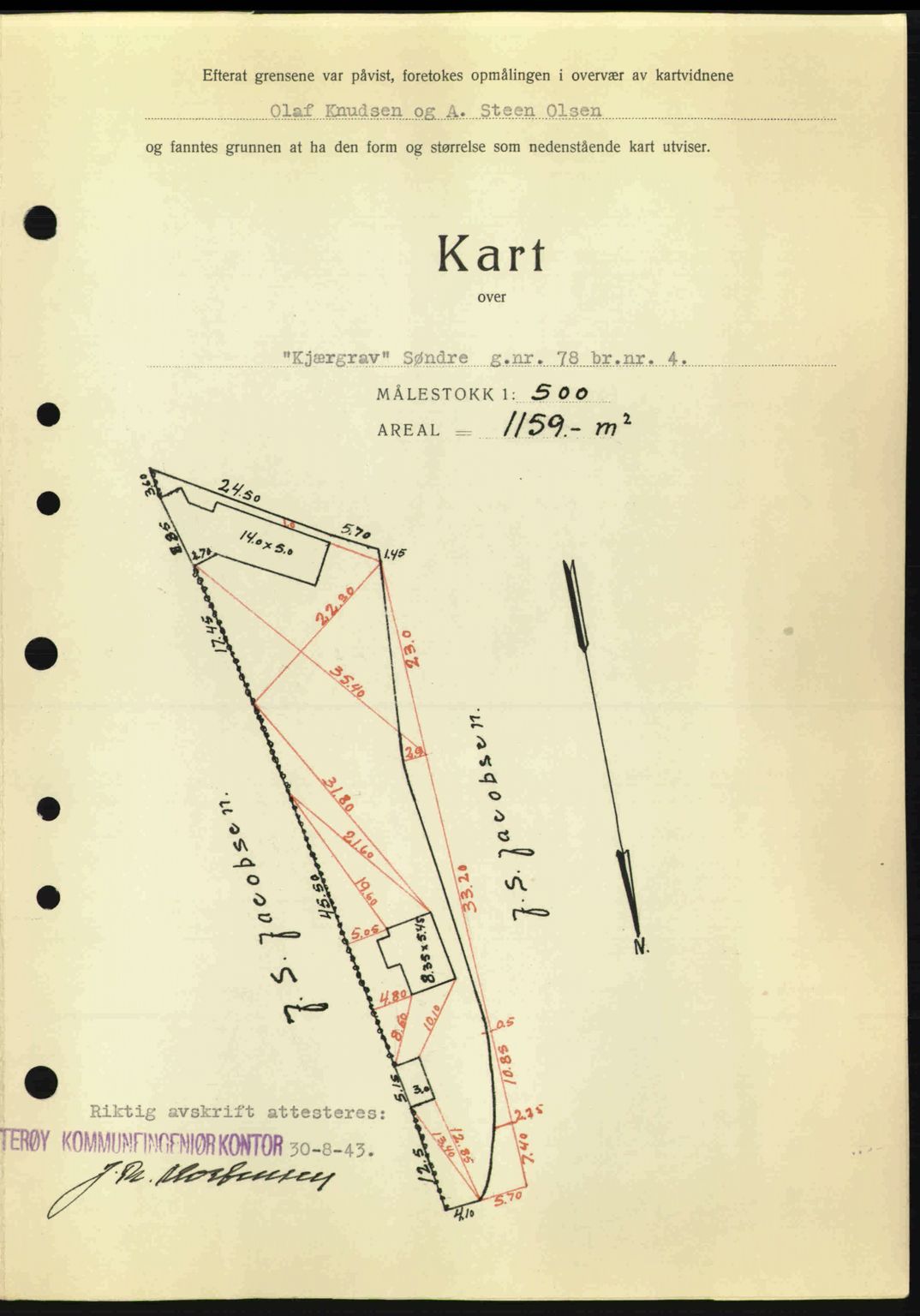 Tønsberg sorenskriveri, AV/SAKO-A-130/G/Ga/Gaa/L0013: Pantebok nr. A13, 1943-1943, Dagboknr: 2198/1943