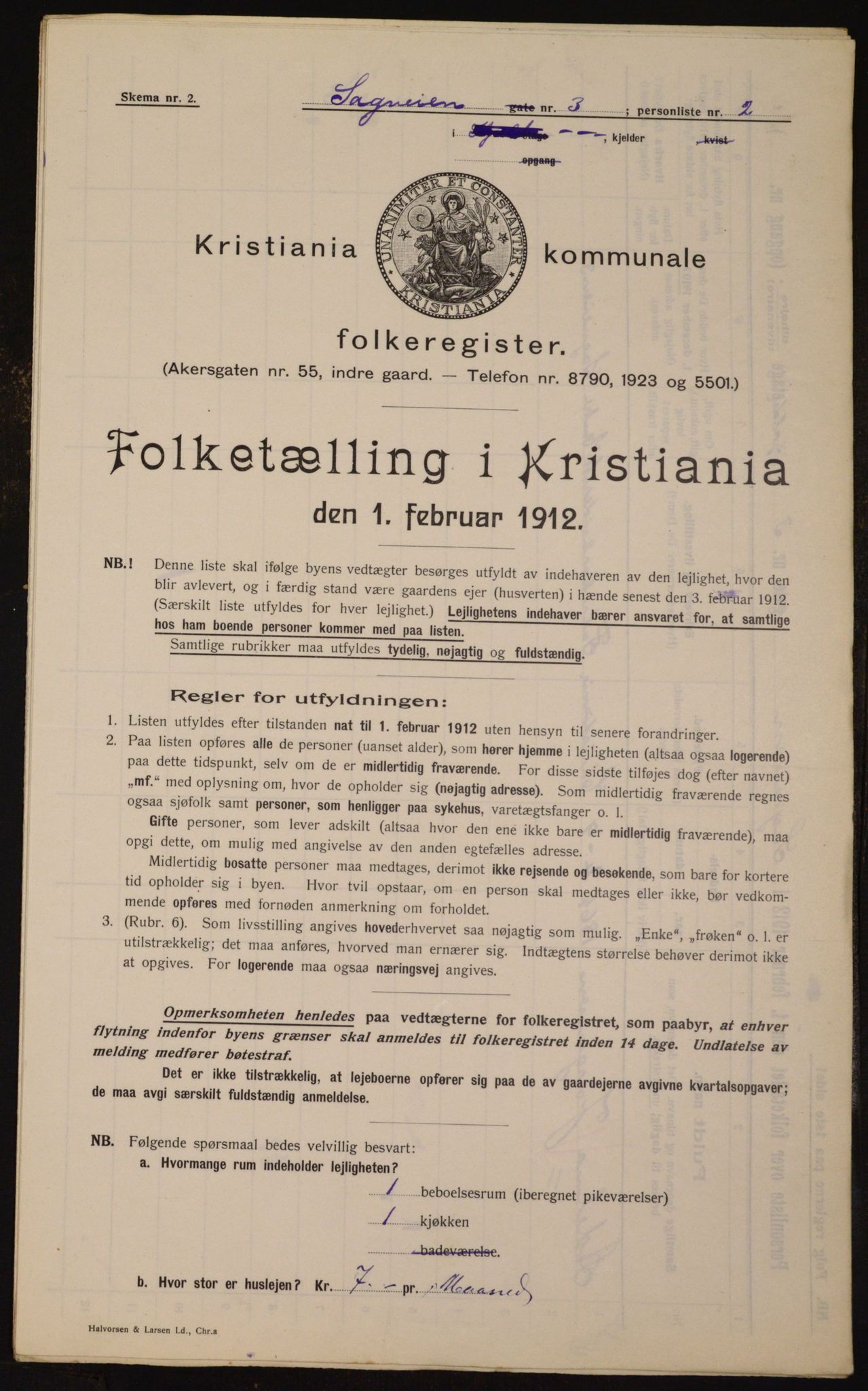 OBA, Kommunal folketelling 1.2.1912 for Kristiania, 1912, s. 86675