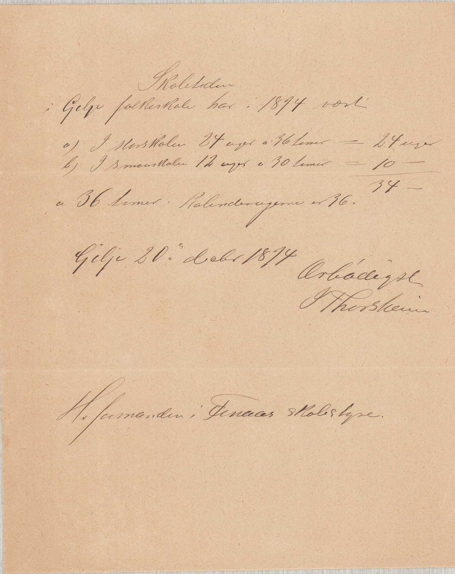 Finnaas kommune. Skulestyret, IKAH/1218a-211/D/Da/L0001/0004: Kronologisk ordna korrespondanse / Kronologisk ordna korrespondanse , 1894-1896, s. 19