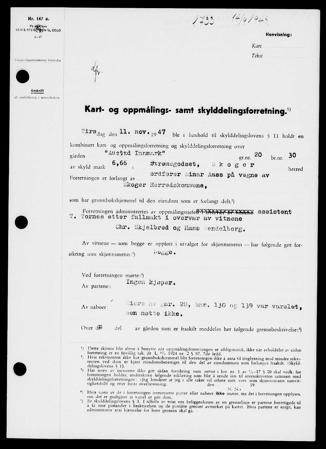 Holmestrand sorenskriveri, SAKO/A-67/G/Ga/Gaa/L0064: Pantebok nr. A-64, 1948-1948, Dagboknr: 1733/1948