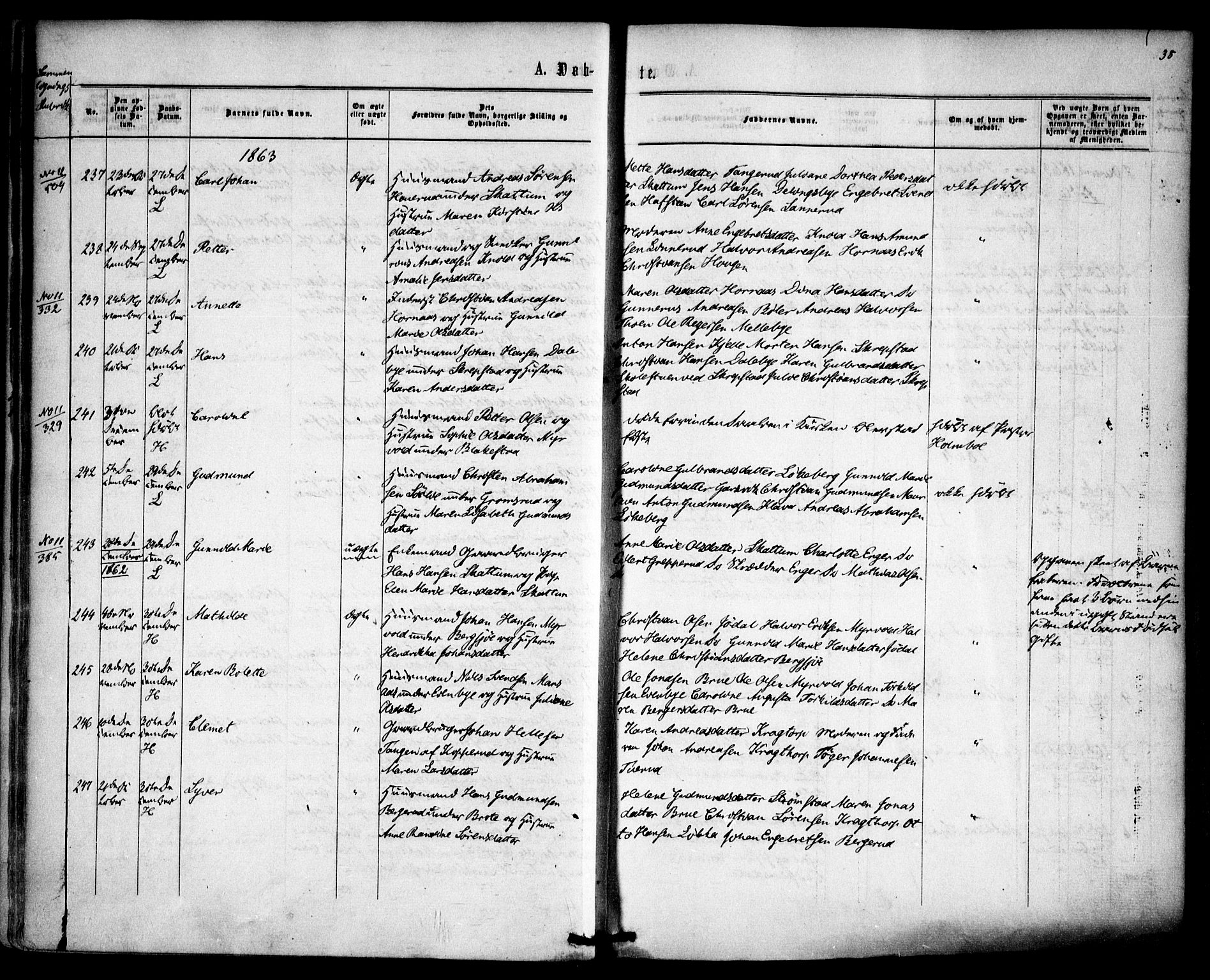 Høland prestekontor Kirkebøker, AV/SAO-A-10346a/F/Fa/L0011: Ministerialbok nr. I 11, 1862-1869, s. 38