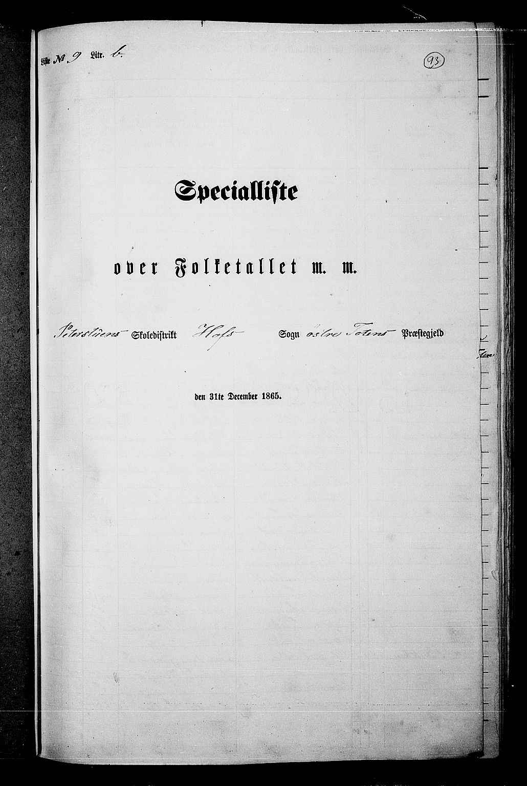 RA, Folketelling 1865 for 0528P Østre Toten prestegjeld, 1865, s. 214