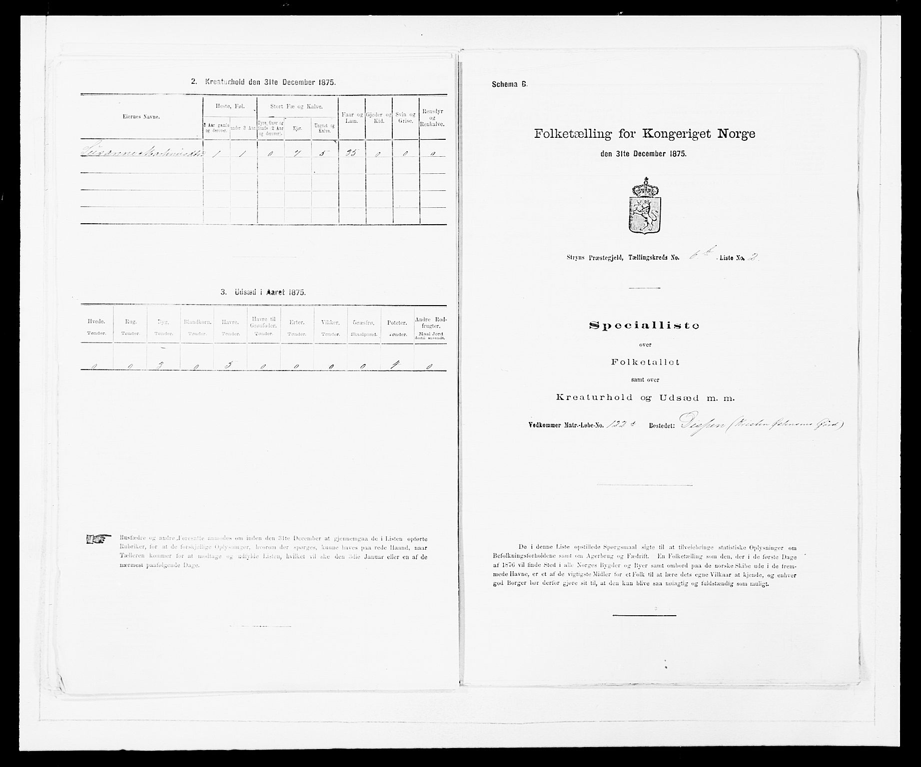 SAB, Folketelling 1875 for 1448P Stryn prestegjeld, 1875, s. 437