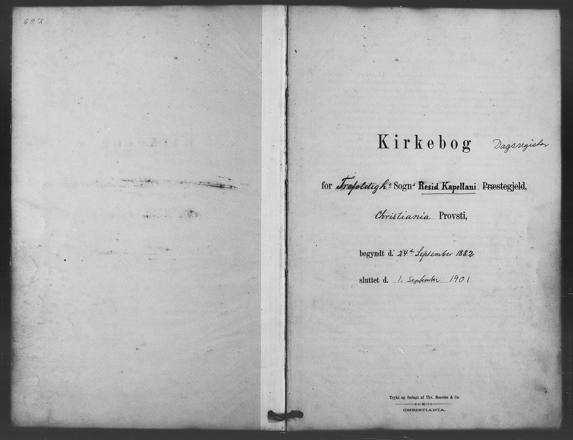 Trefoldighet prestekontor Kirkebøker, AV/SAO-A-10882/I/Ia/L0004: Dagsregister nr. 4, 1882-1901