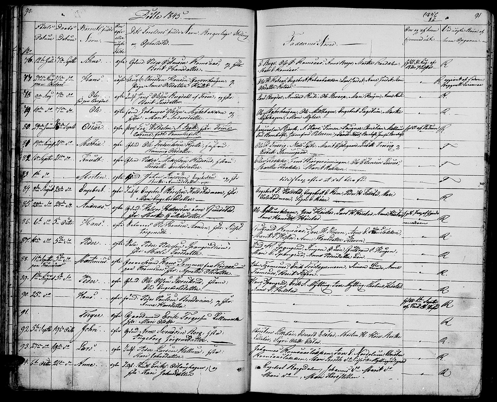 Ringebu prestekontor, AV/SAH-PREST-082/H/Ha/Hab/L0002: Klokkerbok nr. 2, 1839-1853, s. 90-91