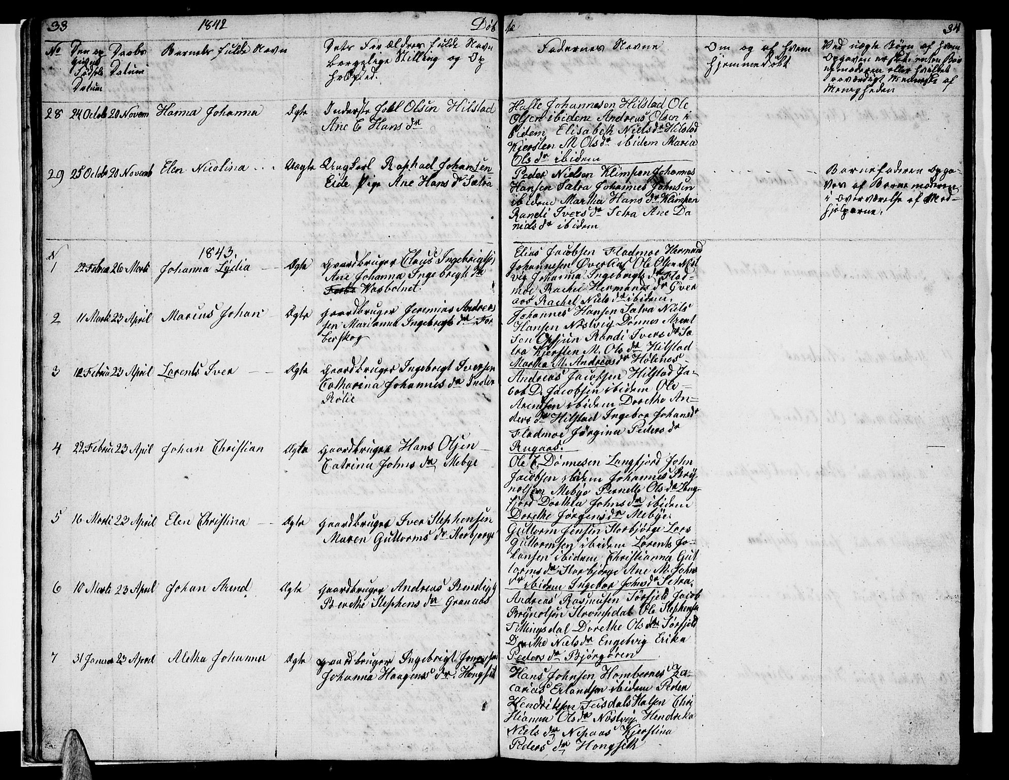 Ministerialprotokoller, klokkerbøker og fødselsregistre - Nordland, AV/SAT-A-1459/814/L0228: Klokkerbok nr. 814C01, 1838-1858, s. 33-34