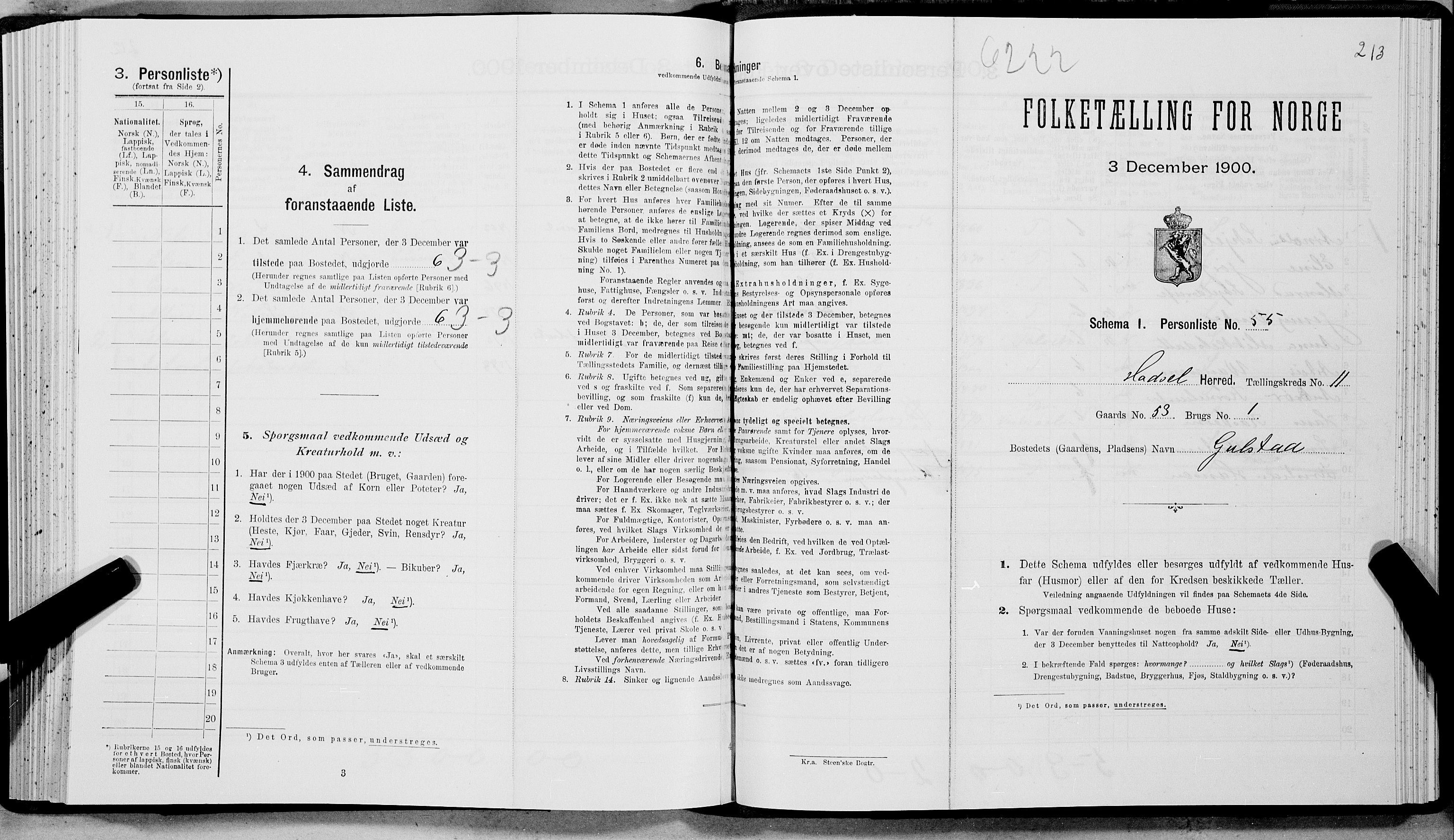 SAT, Folketelling 1900 for 1866 Hadsel herred, 1900, s. 1023