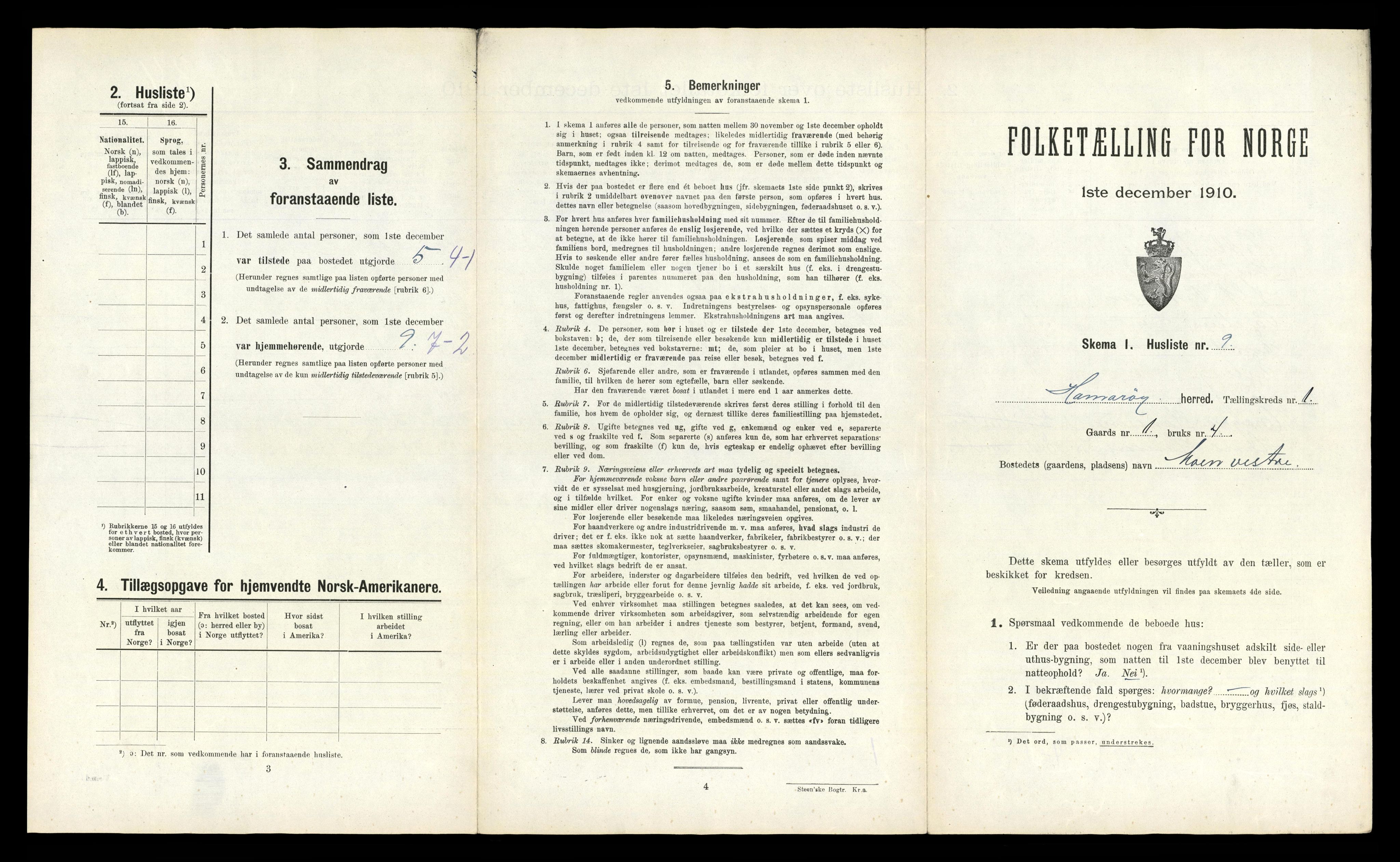 RA, Folketelling 1910 for 1849 Hamarøy herred, 1910, s. 56