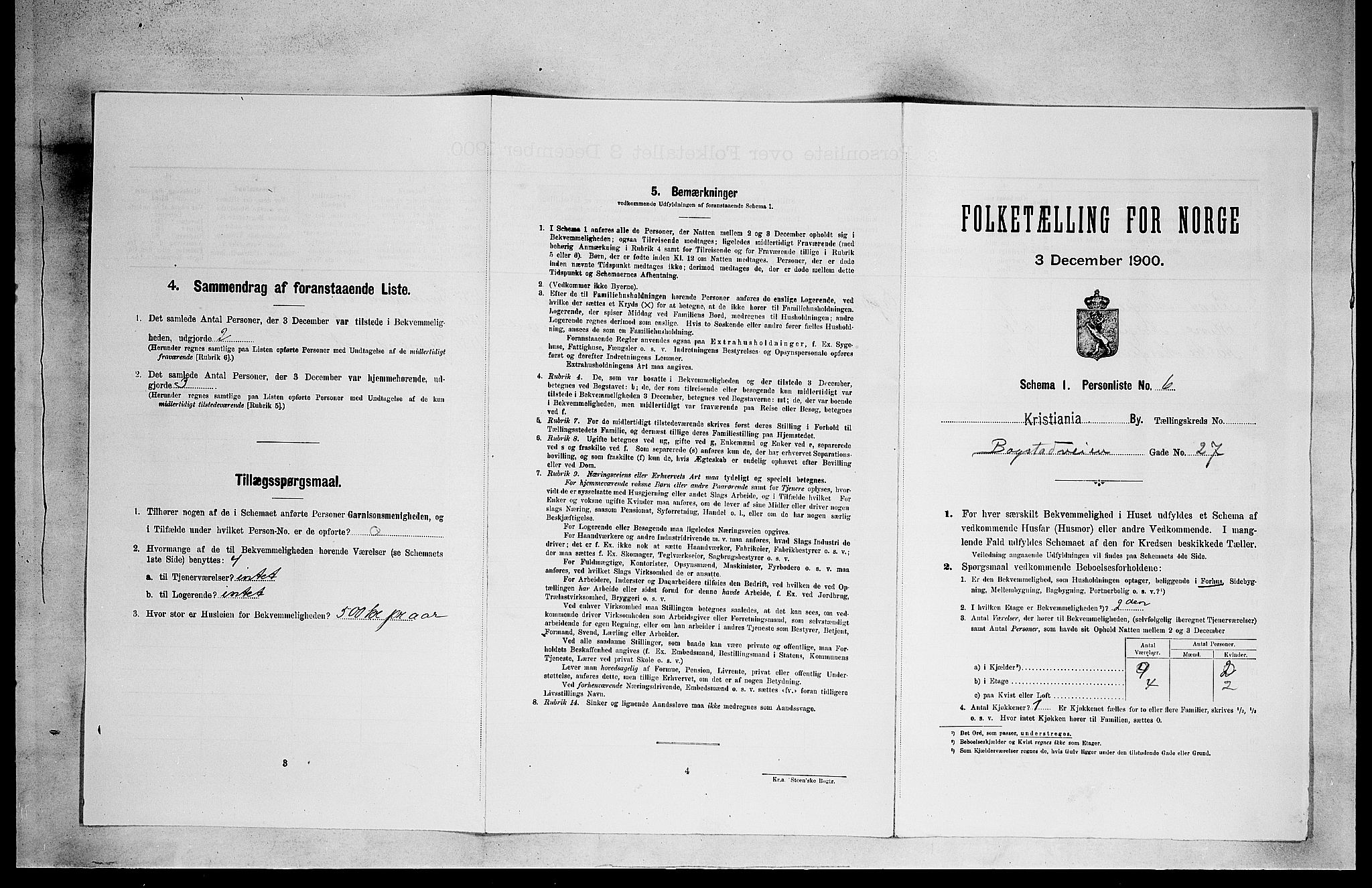 SAO, Folketelling 1900 for 0301 Kristiania kjøpstad, 1900, s. 6429