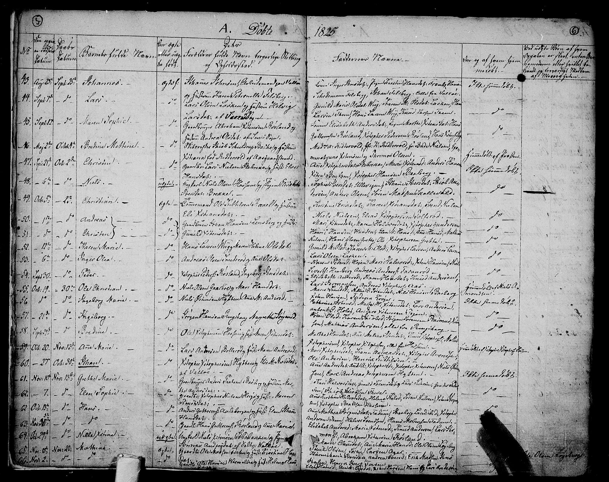 Sem kirkebøker, AV/SAKO-A-5/F/Fa/L0005: Ministerialbok nr. I 5, 1825-1842, s. 5-6