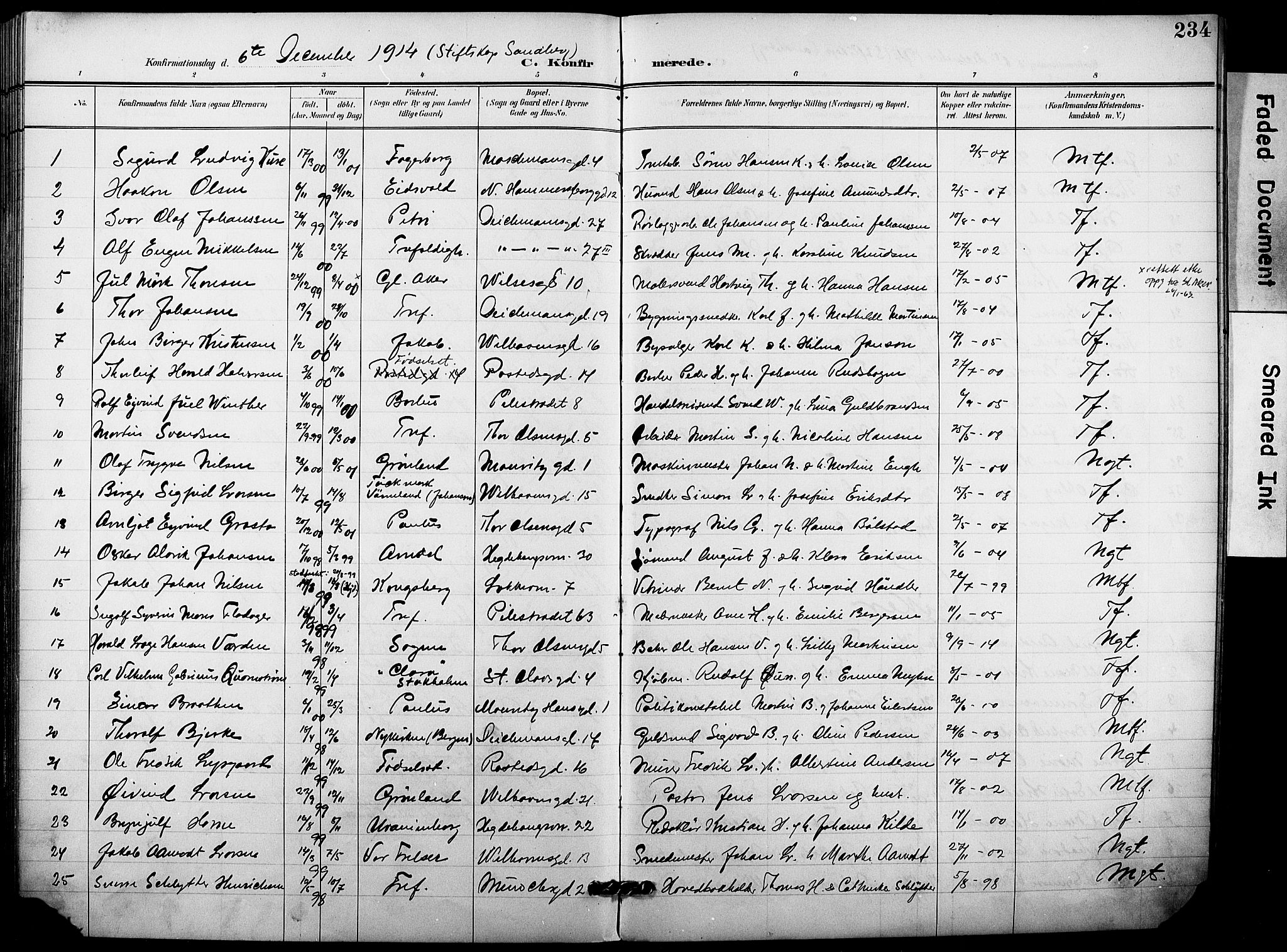 Trefoldighet prestekontor Kirkebøker, AV/SAO-A-10882/F/Fb/L0004: Ministerialbok nr. II 4, 1896-1915, s. 234