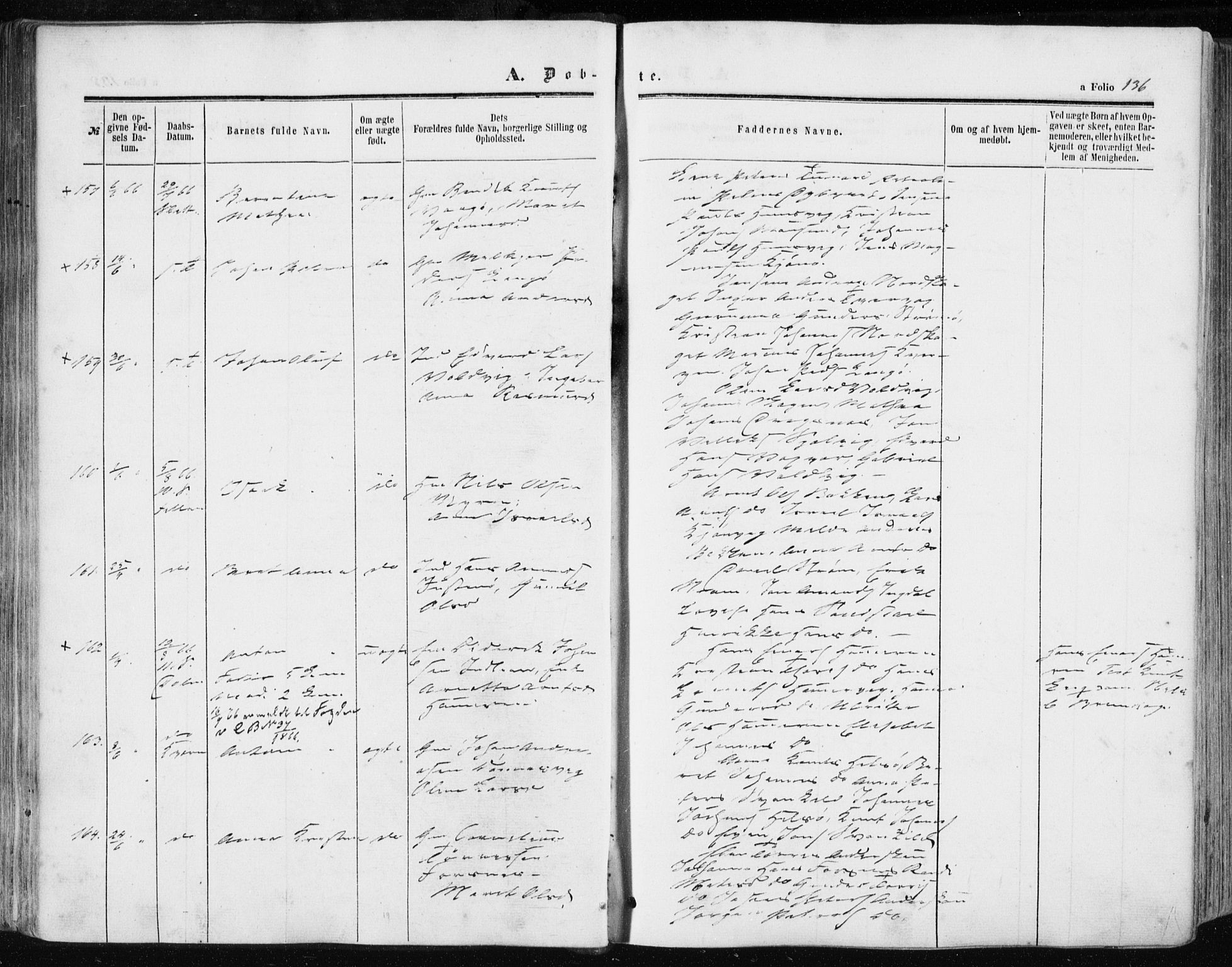 Ministerialprotokoller, klokkerbøker og fødselsregistre - Sør-Trøndelag, SAT/A-1456/634/L0531: Ministerialbok nr. 634A07, 1861-1870, s. 136