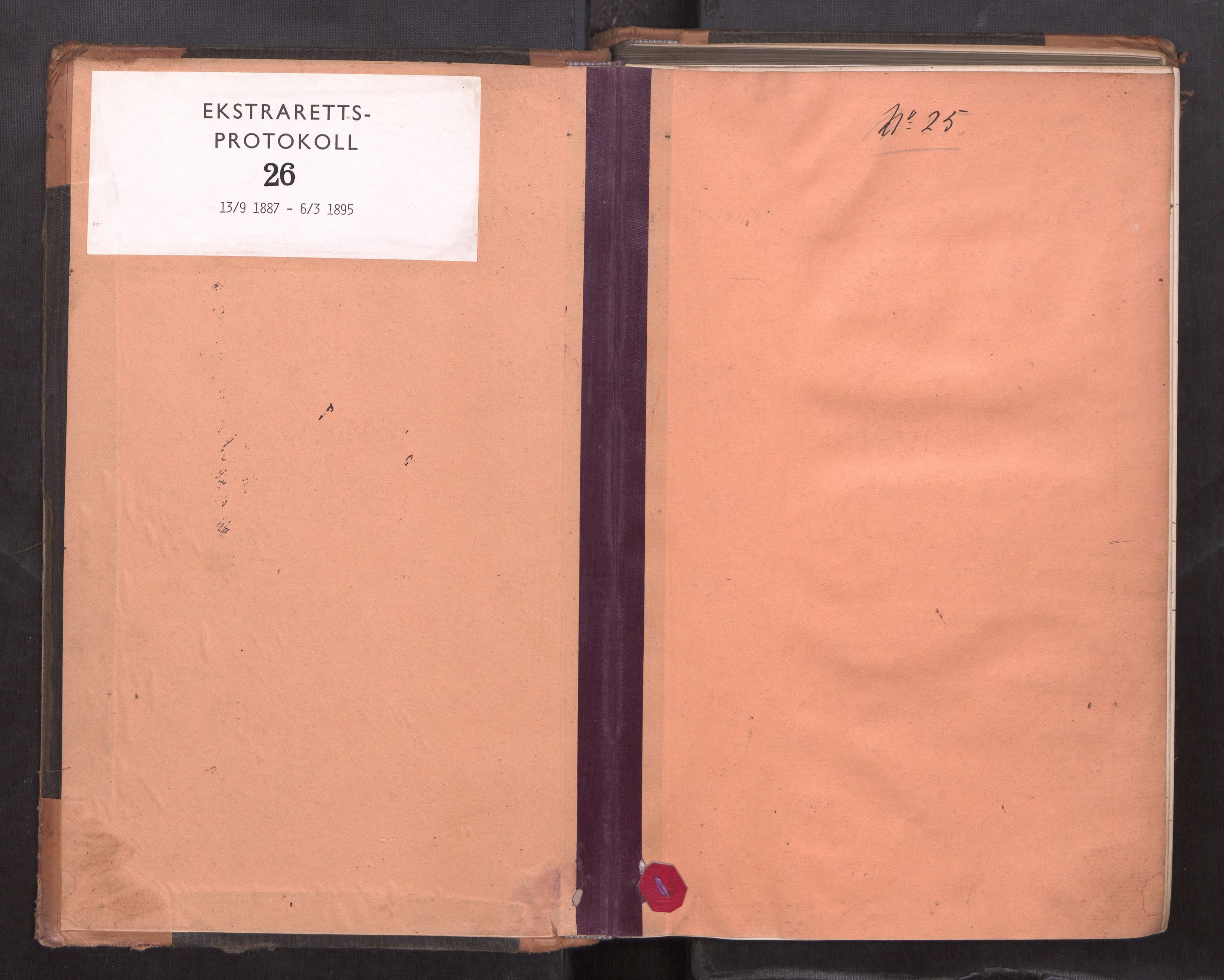 Vesterålen sorenskriveri, SAT/A-4180/1/1/1B/L0026: Ekstrarettsprotokoll, 1887-1895