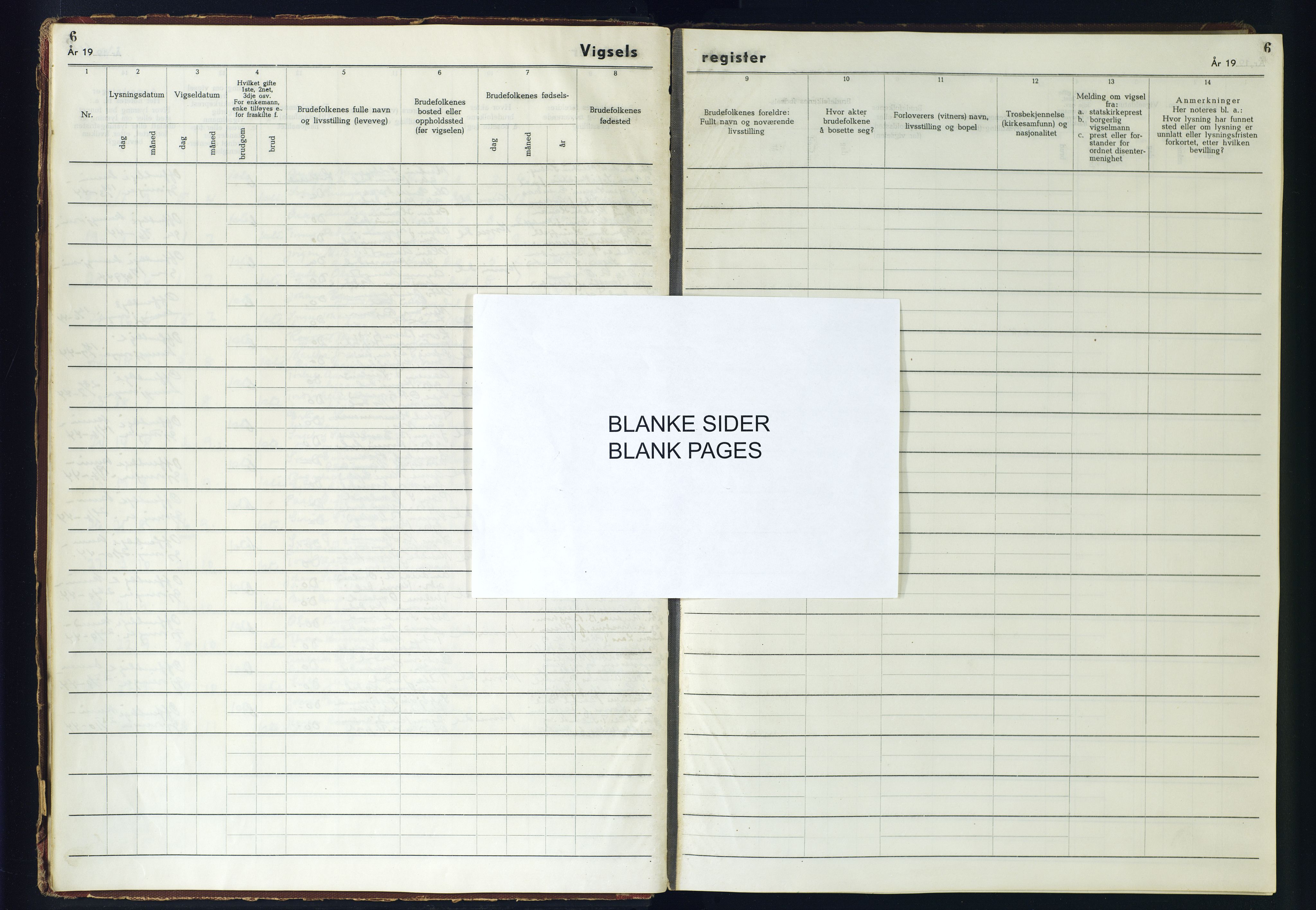 Kvinesdal sokneprestkontor, AV/SAK-1111-0026/J/Jb/L0005: Vigselsregister nr. II.6.5, 1942-1944, s. 6
