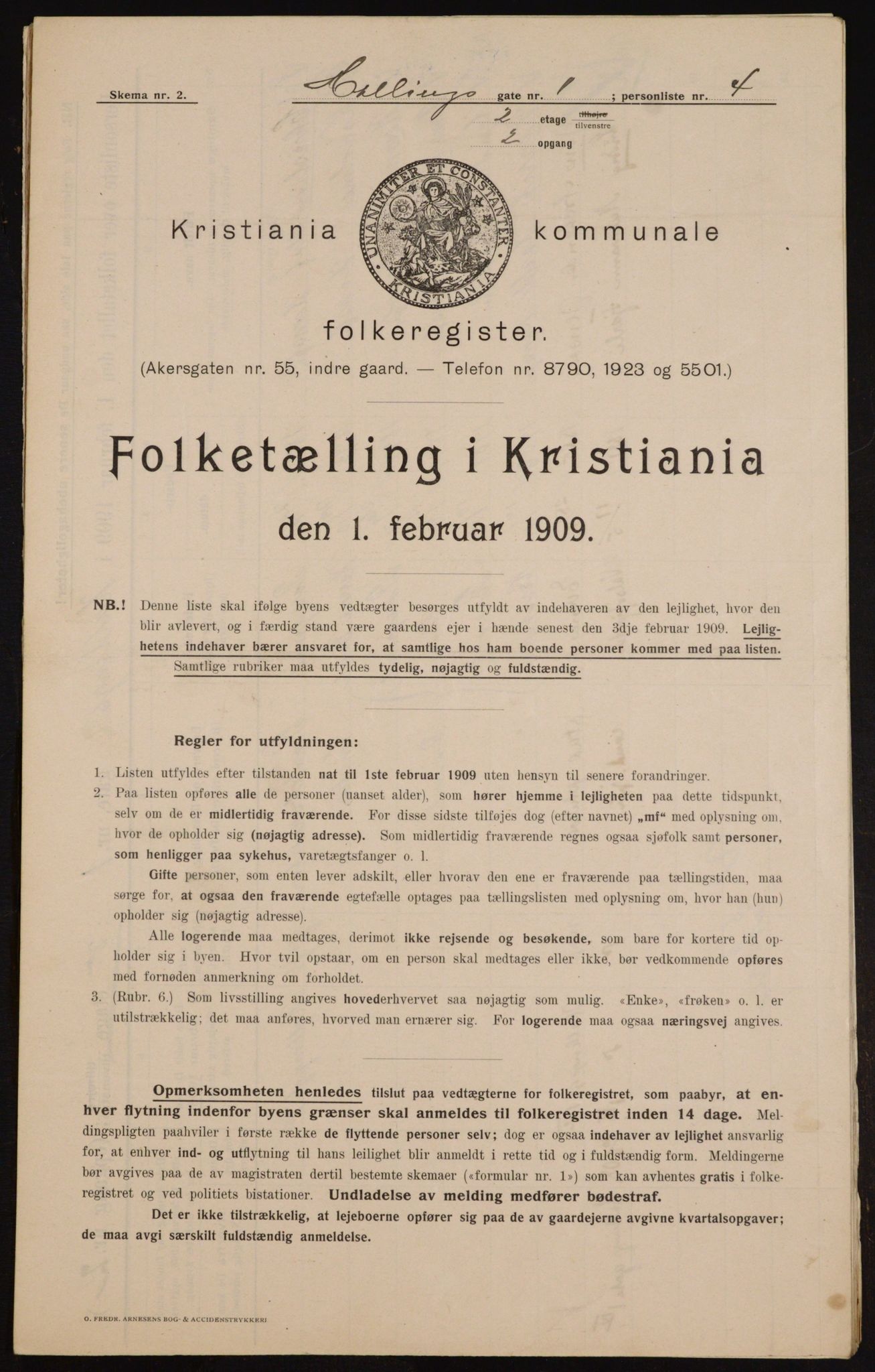 OBA, Kommunal folketelling 1.2.1909 for Kristiania kjøpstad, 1909, s. 30899