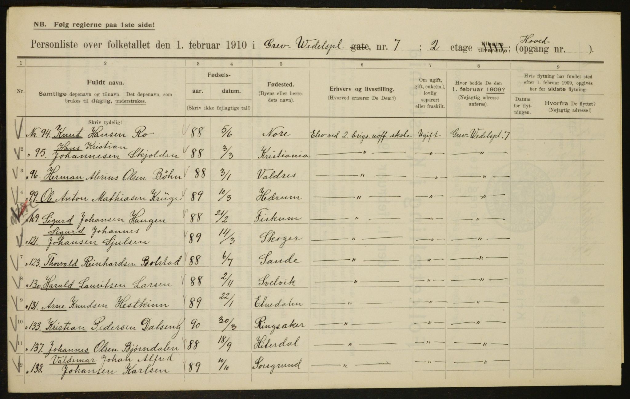 OBA, Kommunal folketelling 1.2.1910 for Kristiania, 1910, s. 28443