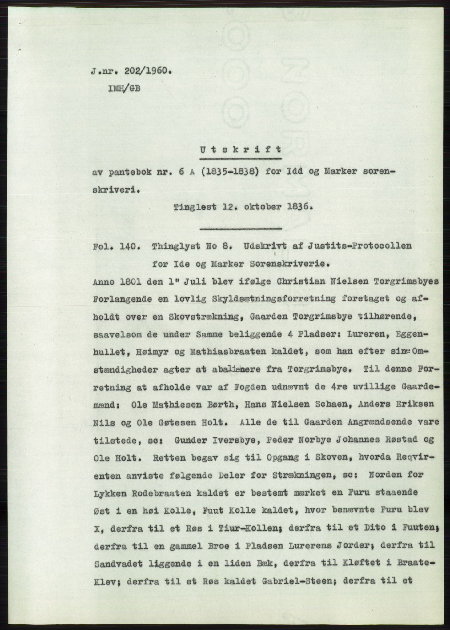 Statsarkivet i Oslo, SAO/A-10621/Z/Zd/L0011: Avskrifter, j.nr 4-798/1960, 1960, s. 127