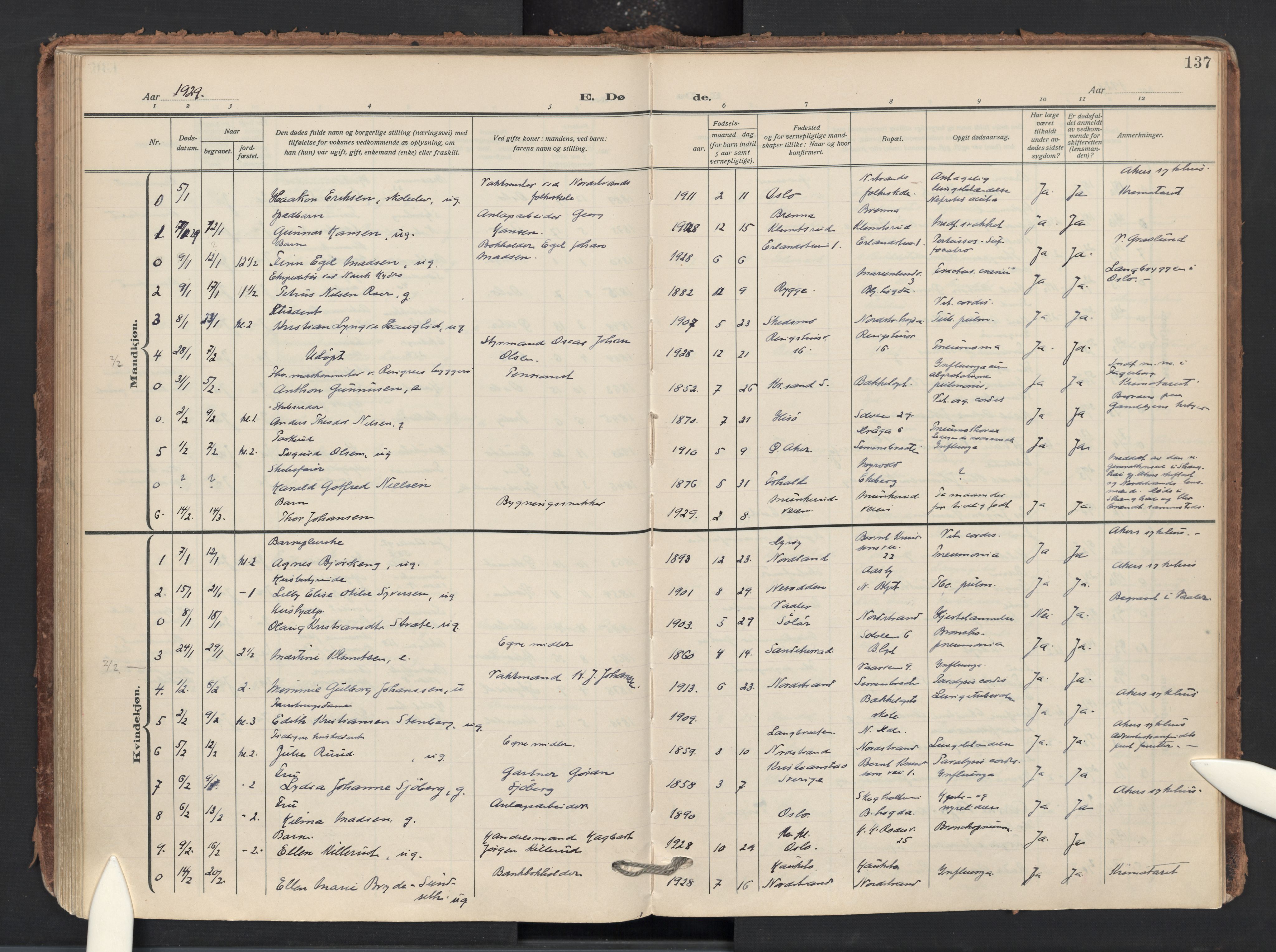 Nordstrand prestekontor Kirkebøker, AV/SAO-A-10362a/F/Fa/L0003: Ministerialbok nr. 3, 1914-1932, s. 137