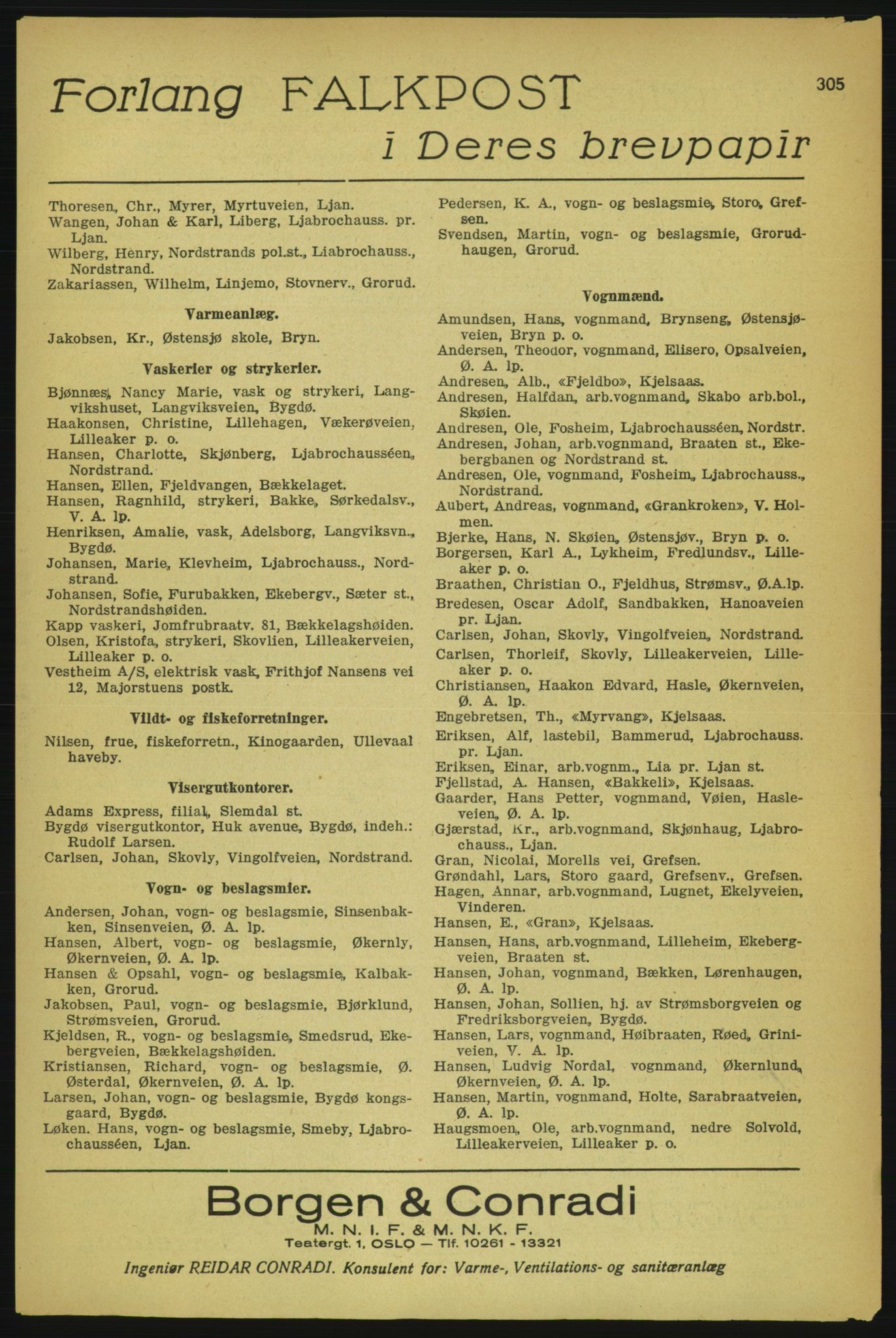 Aker adressebok/adressekalender, PUBL/001/A/004: Aker adressebok, 1929, s. 305