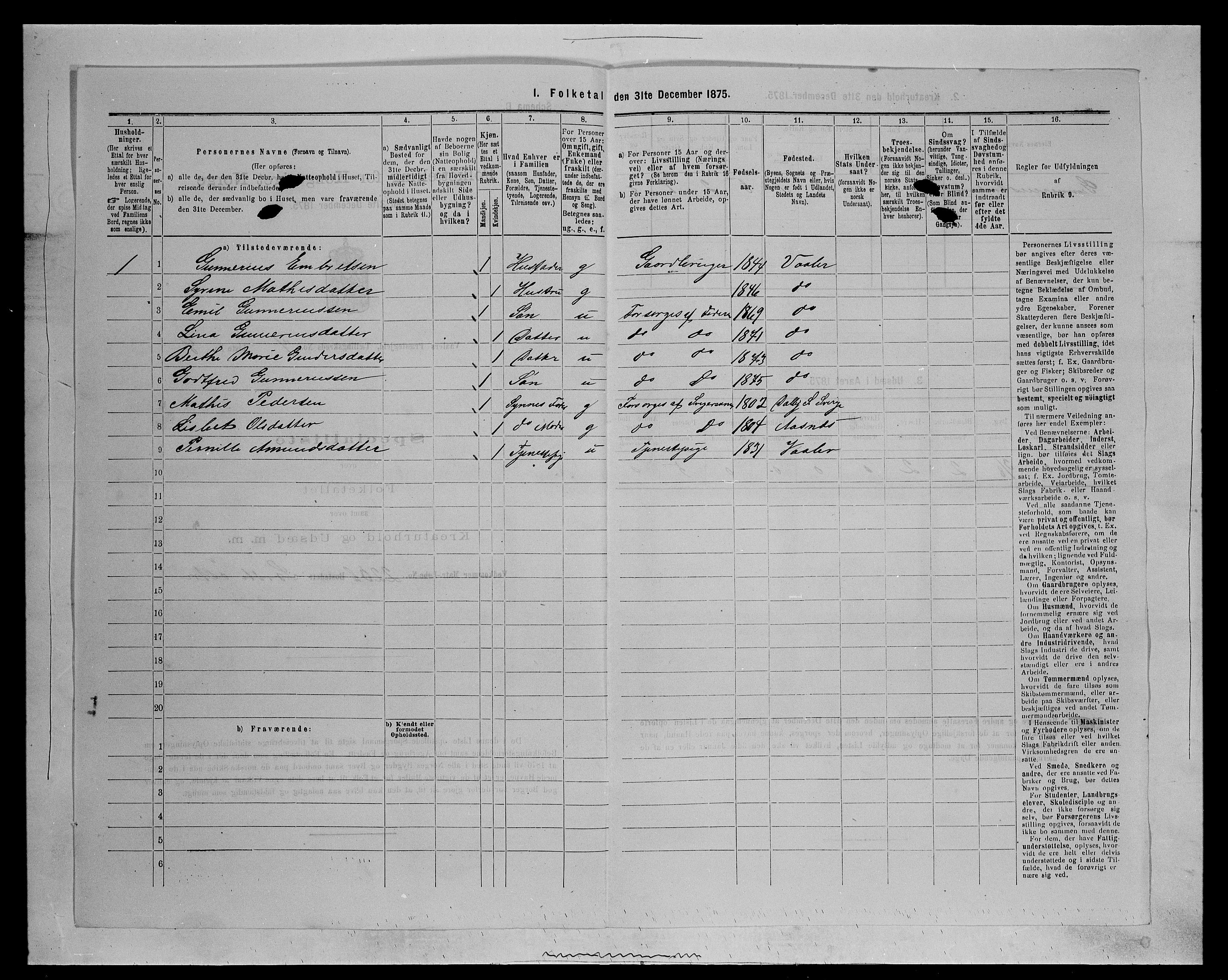 SAH, Folketelling 1875 for 0426P Våler prestegjeld (Hedmark), 1875, s. 895