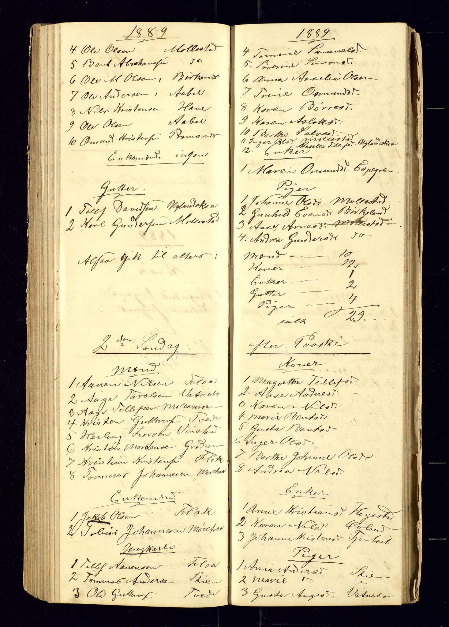 Birkenes sokneprestkontor, AV/SAK-1111-0004/F/Fc/L0007: Kommunikantprotokoll nr. C-7, 1881-1891