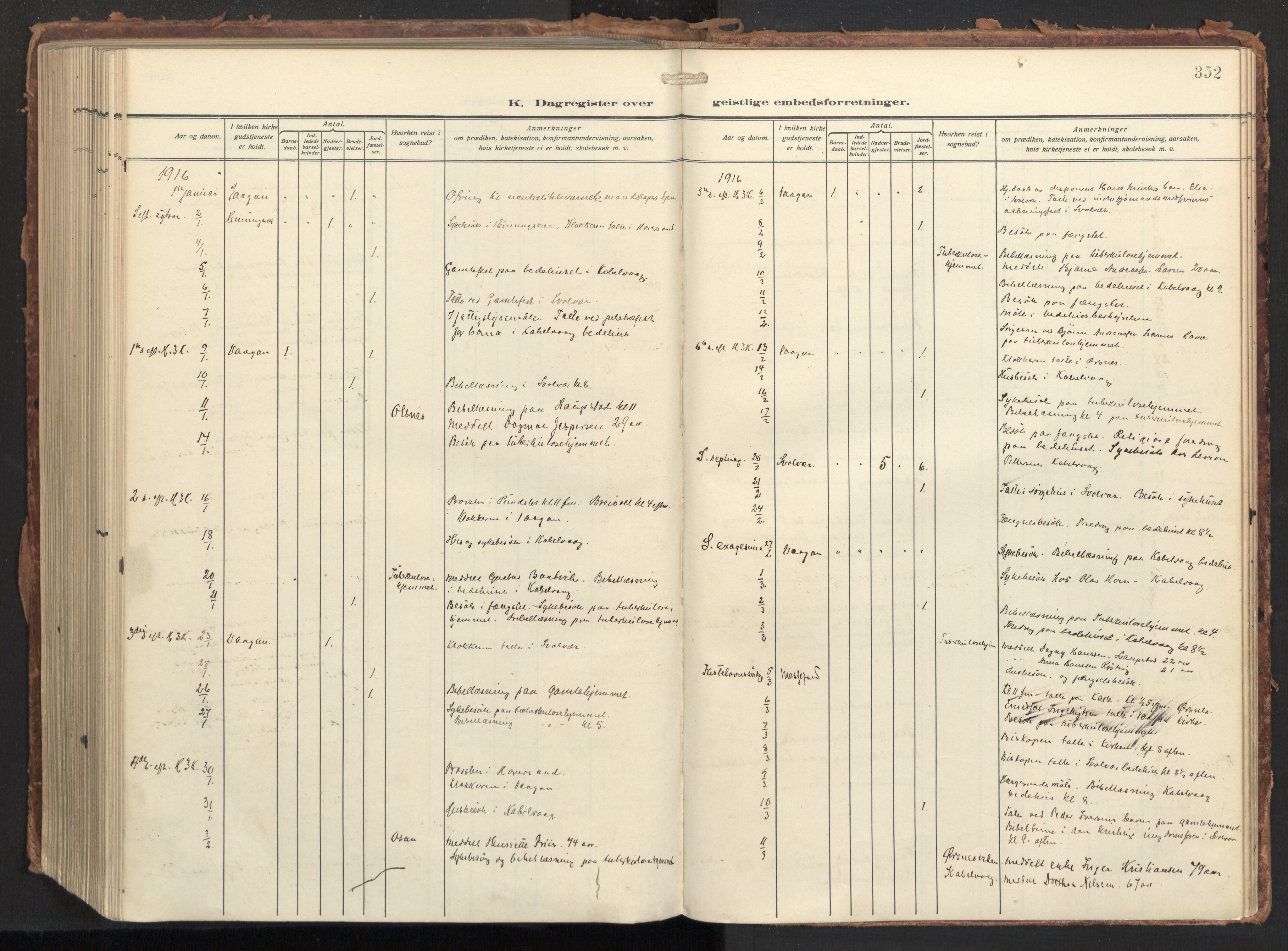 Ministerialprotokoller, klokkerbøker og fødselsregistre - Nordland, AV/SAT-A-1459/874/L1064: Ministerialbok nr. 874A08, 1915-1926, s. 352