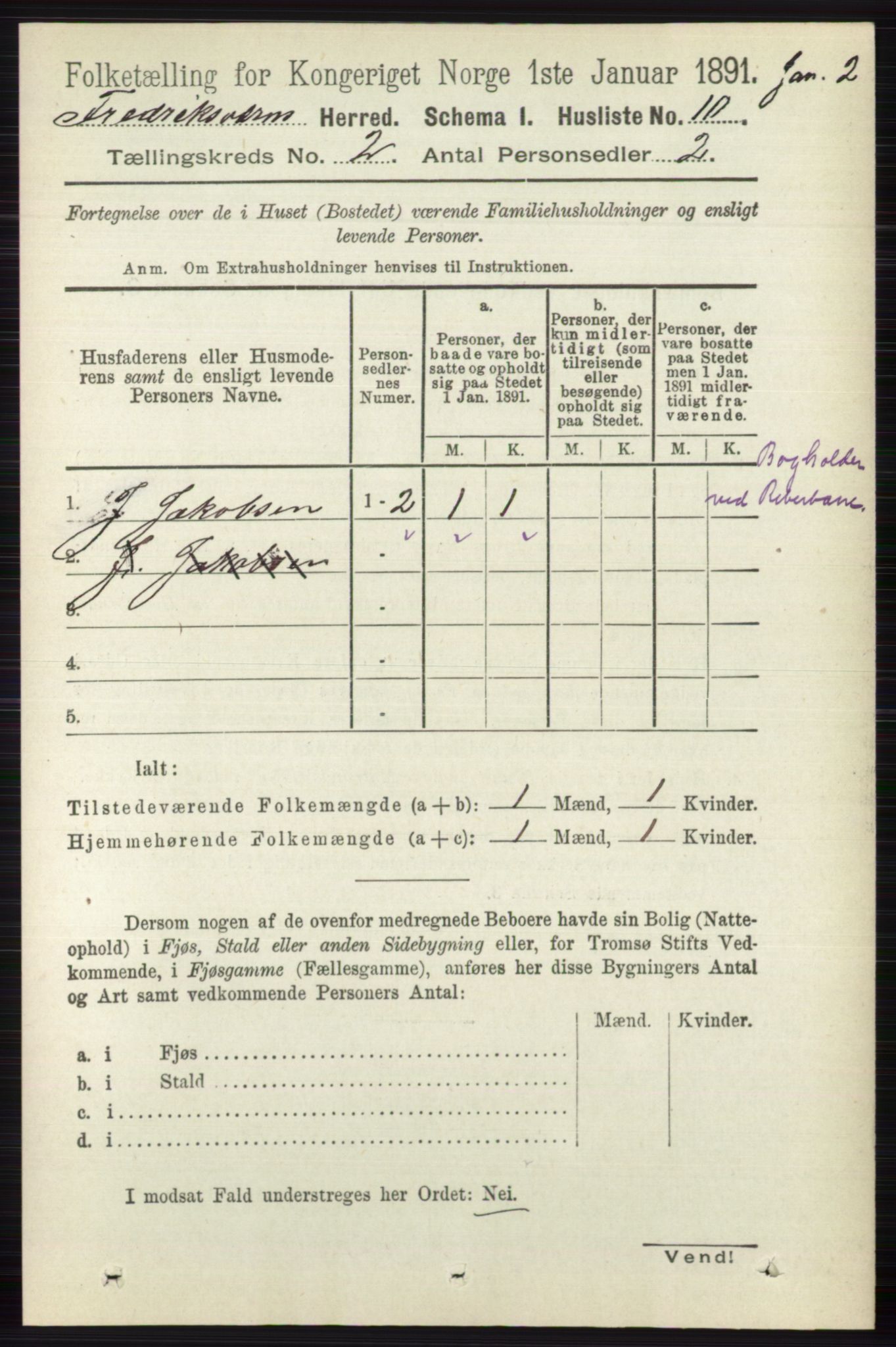 RA, Folketelling 1891 for 0798 Fredriksvern herred, 1891, s. 226