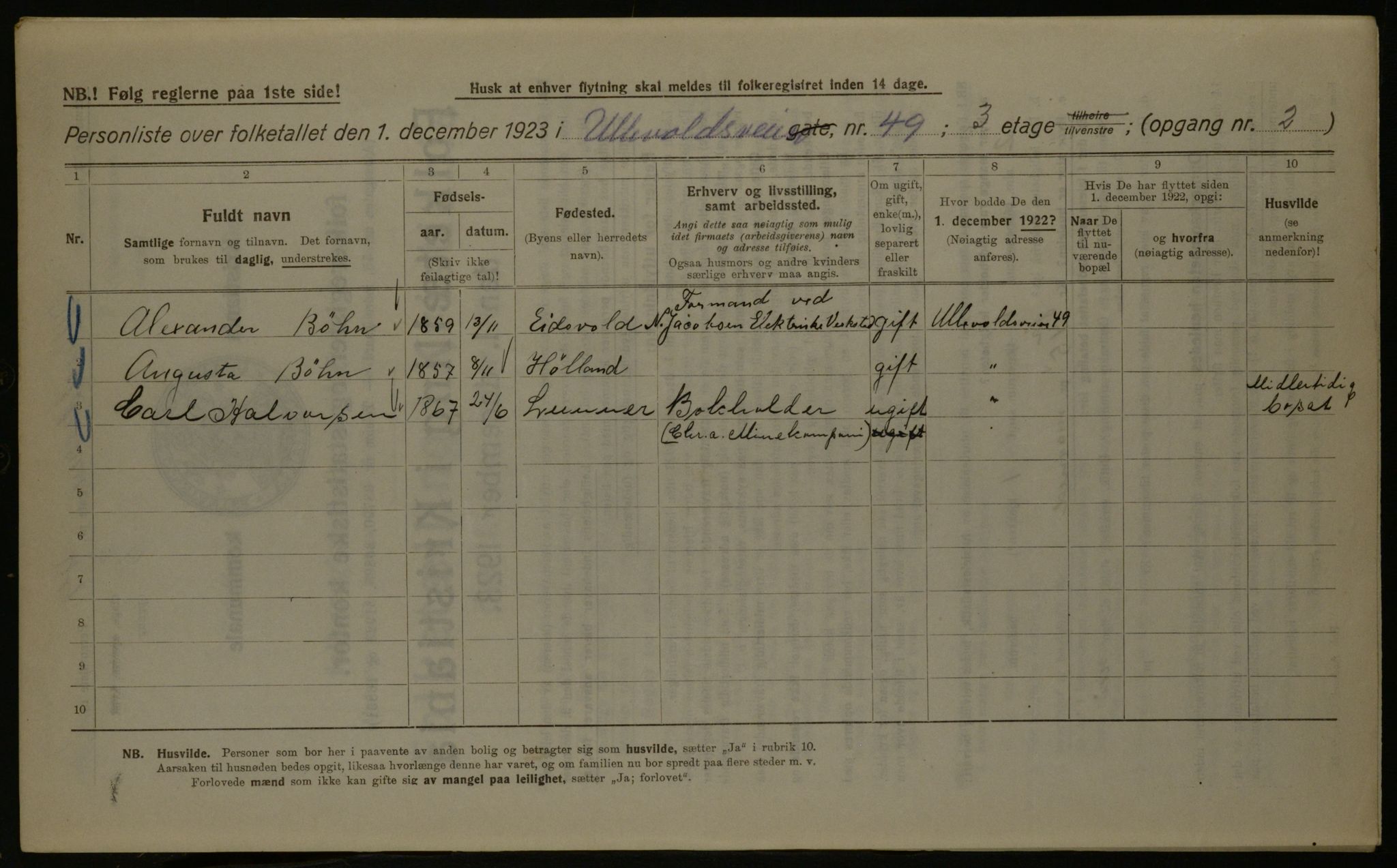 OBA, Kommunal folketelling 1.12.1923 for Kristiania, 1923, s. 131793