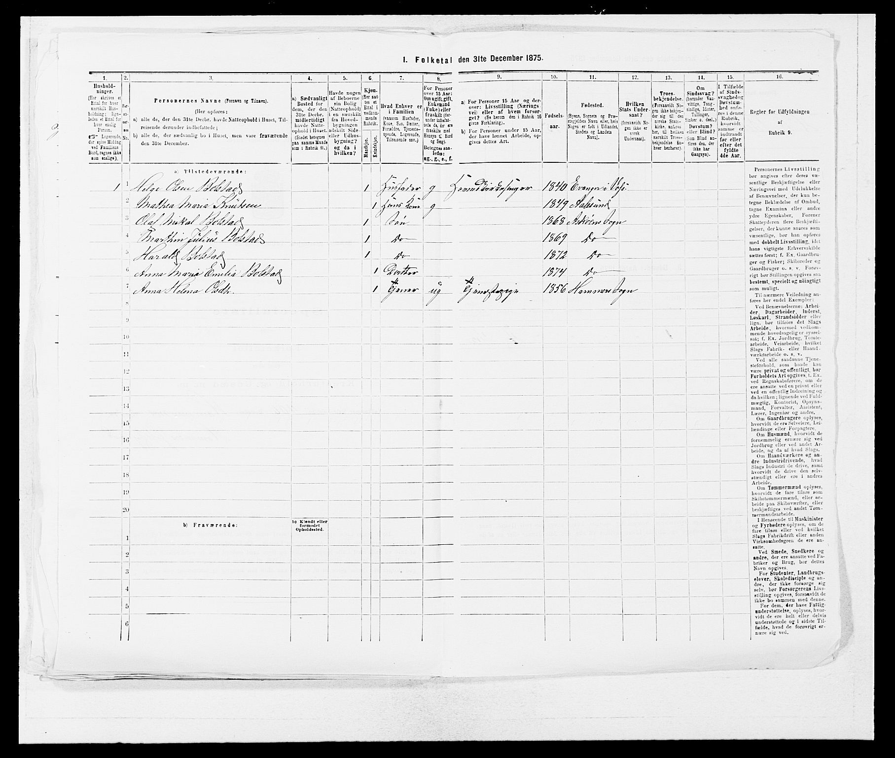 SAB, Folketelling 1875 for 1254P Hamre prestegjeld, 1875, s. 1292