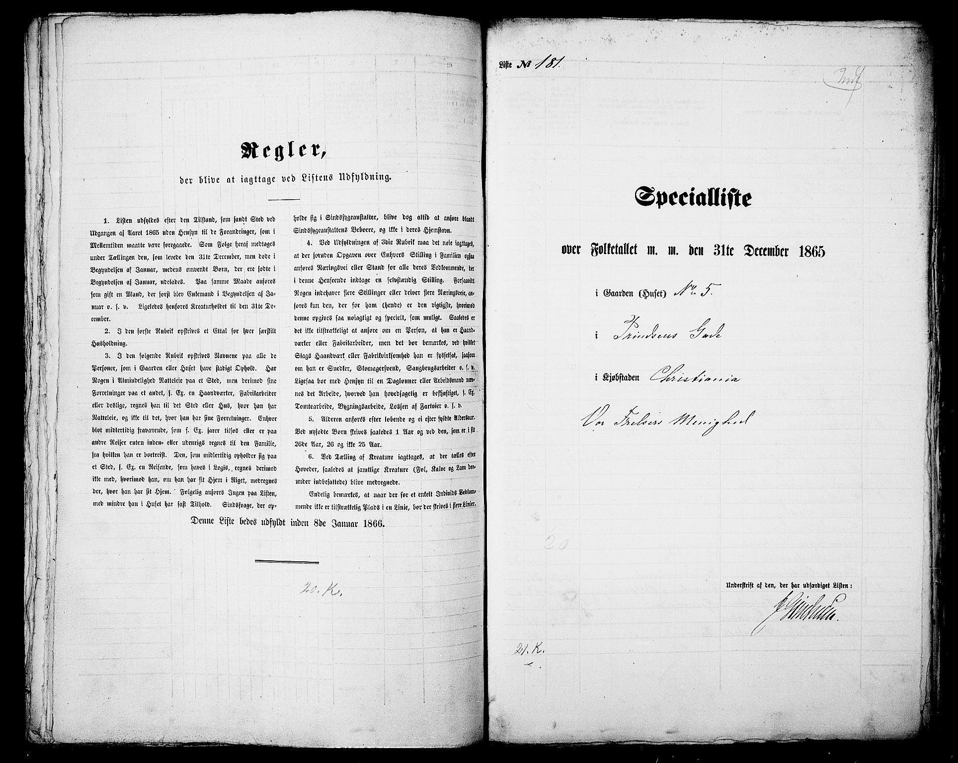 RA, Folketelling 1865 for 0301 Kristiania kjøpstad, 1865, s. 530
