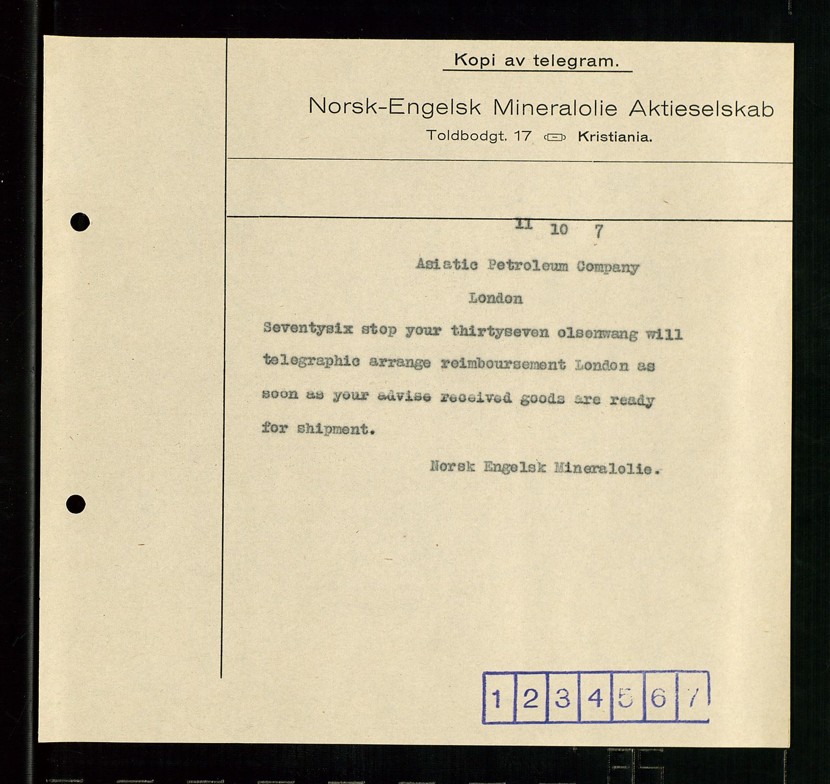 Pa 1521 - A/S Norske Shell, AV/SAST-A-101915/E/Ea/Eaa/L0001: Sjefskorrespondanse, 1917, s. 572