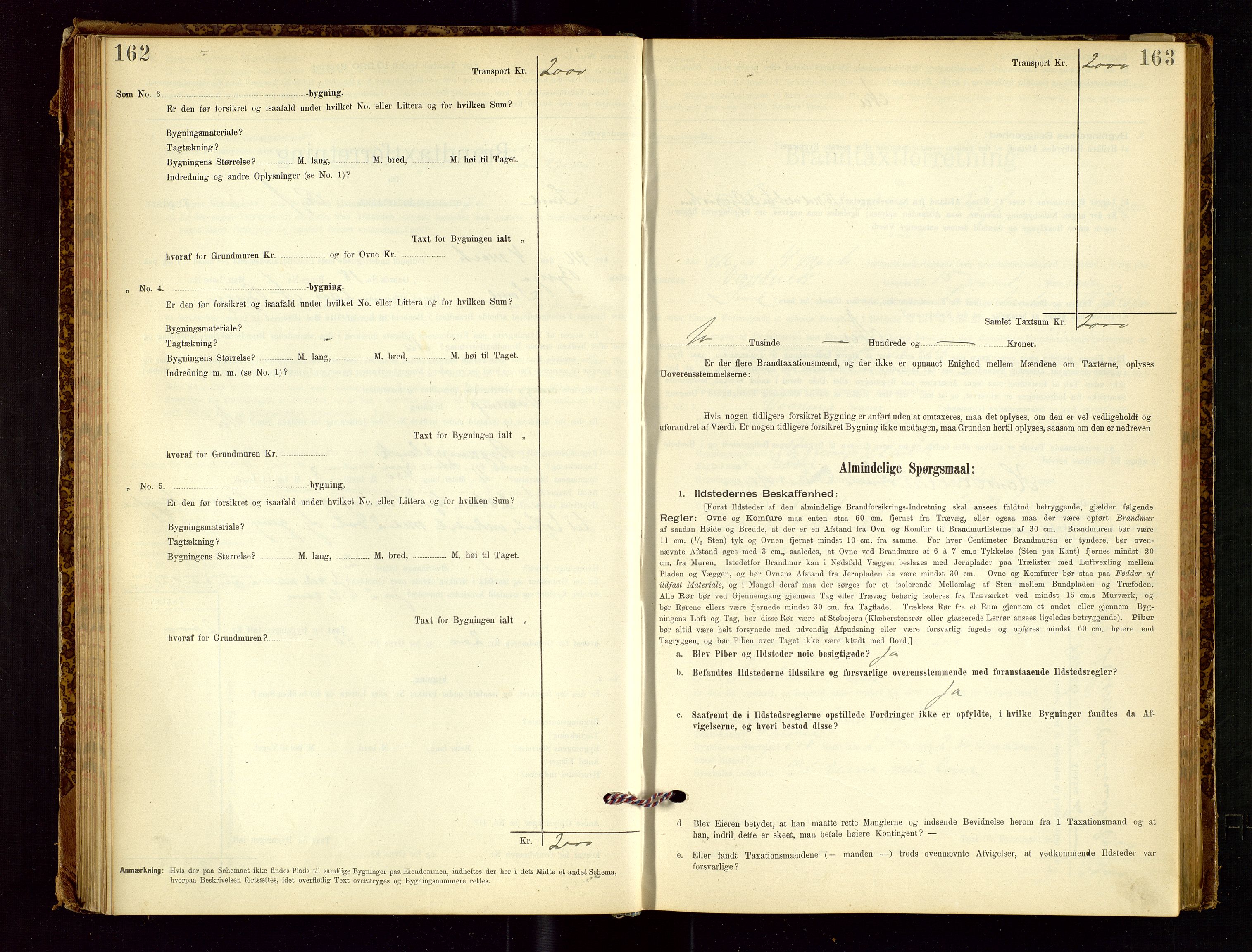 Sand lensmannskontor, AV/SAST-A-100415/Goc/L0001: "Brandtaxationsprotokol", 1895-1935, s. 162-163