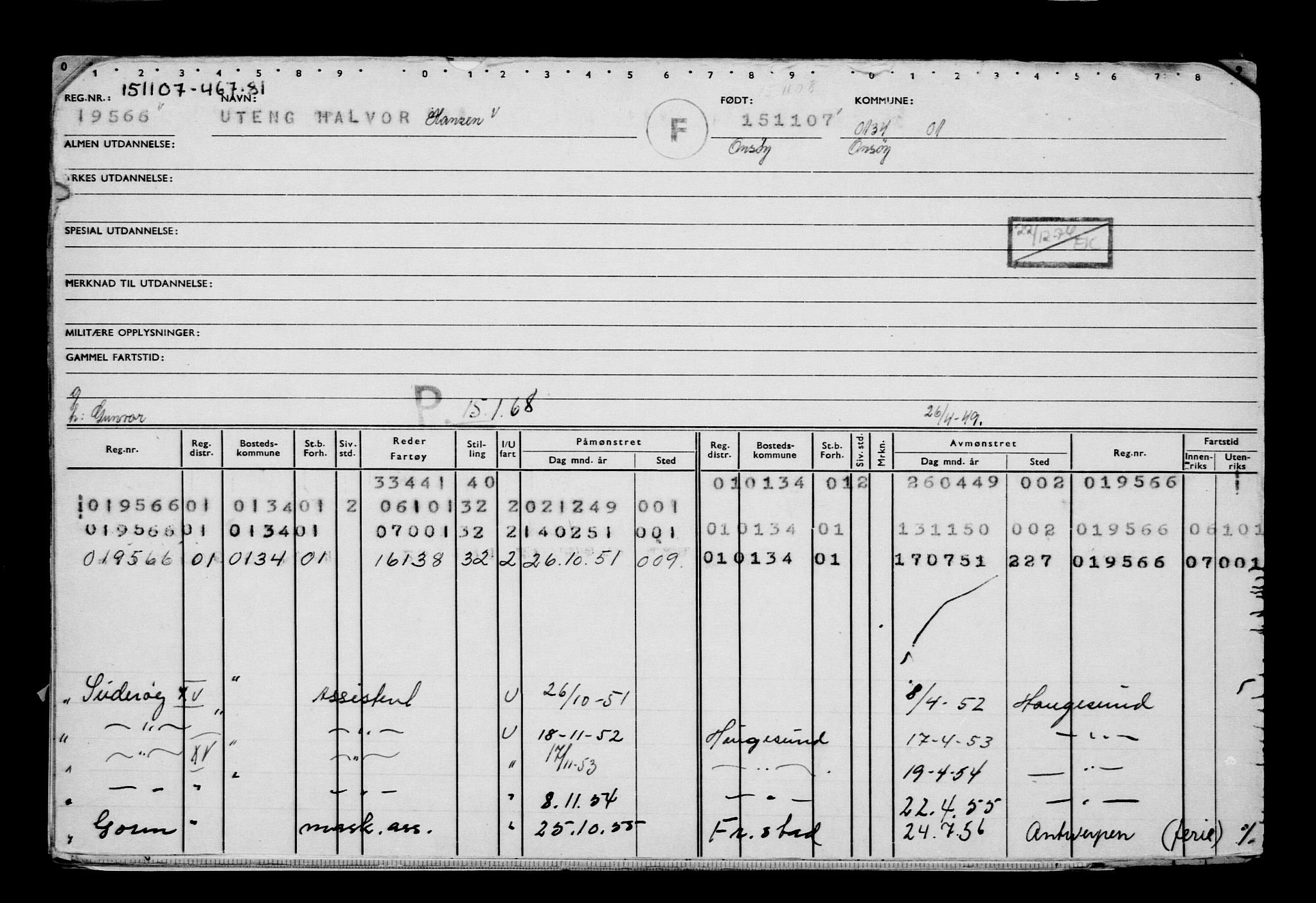 Direktoratet for sjømenn, AV/RA-S-3545/G/Gb/L0074: Hovedkort, 1907, s. 182