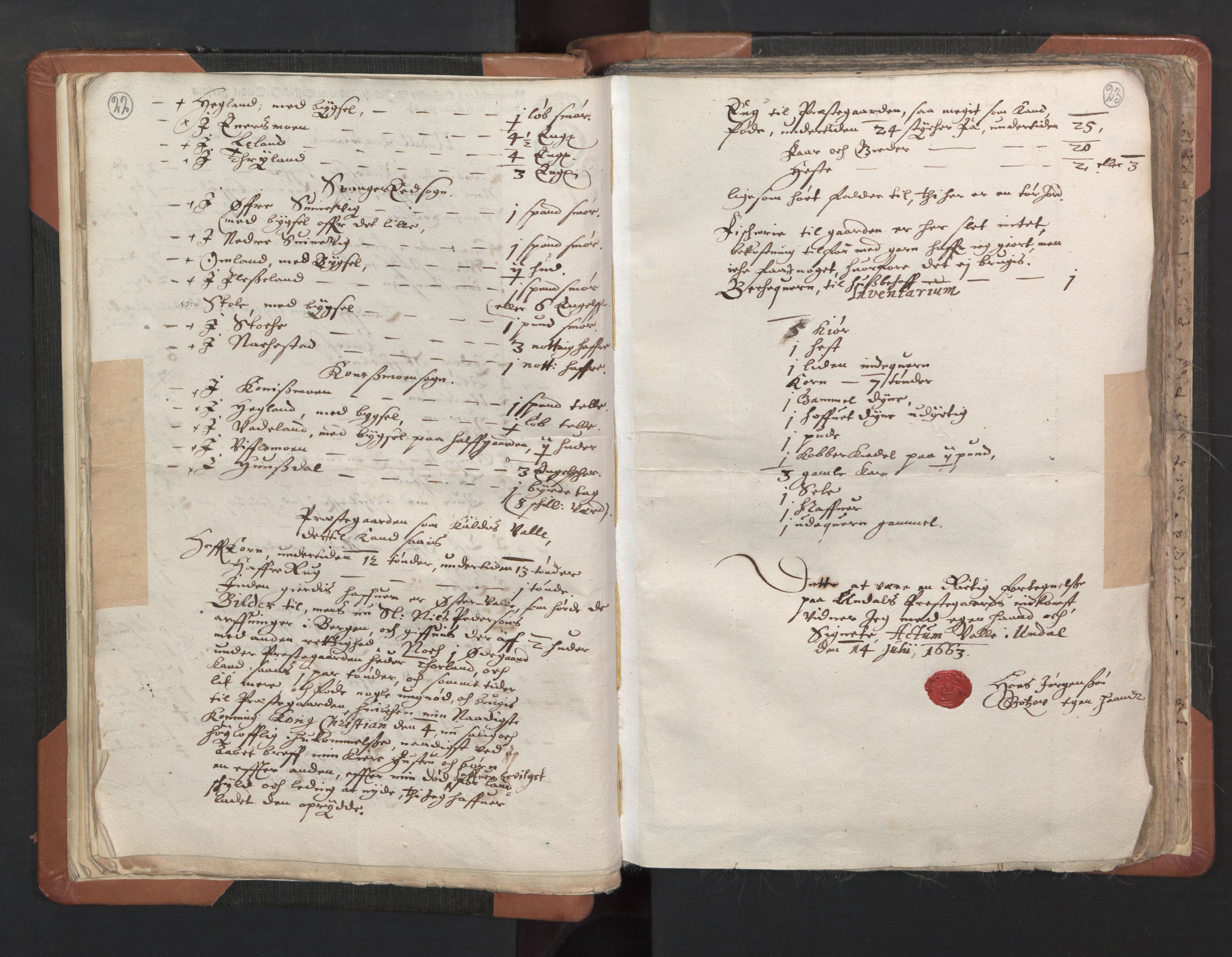 RA, Sogneprestenes manntall 1664-1666, nr. 16: Lista prosti, 1664-1666, s. 22-23