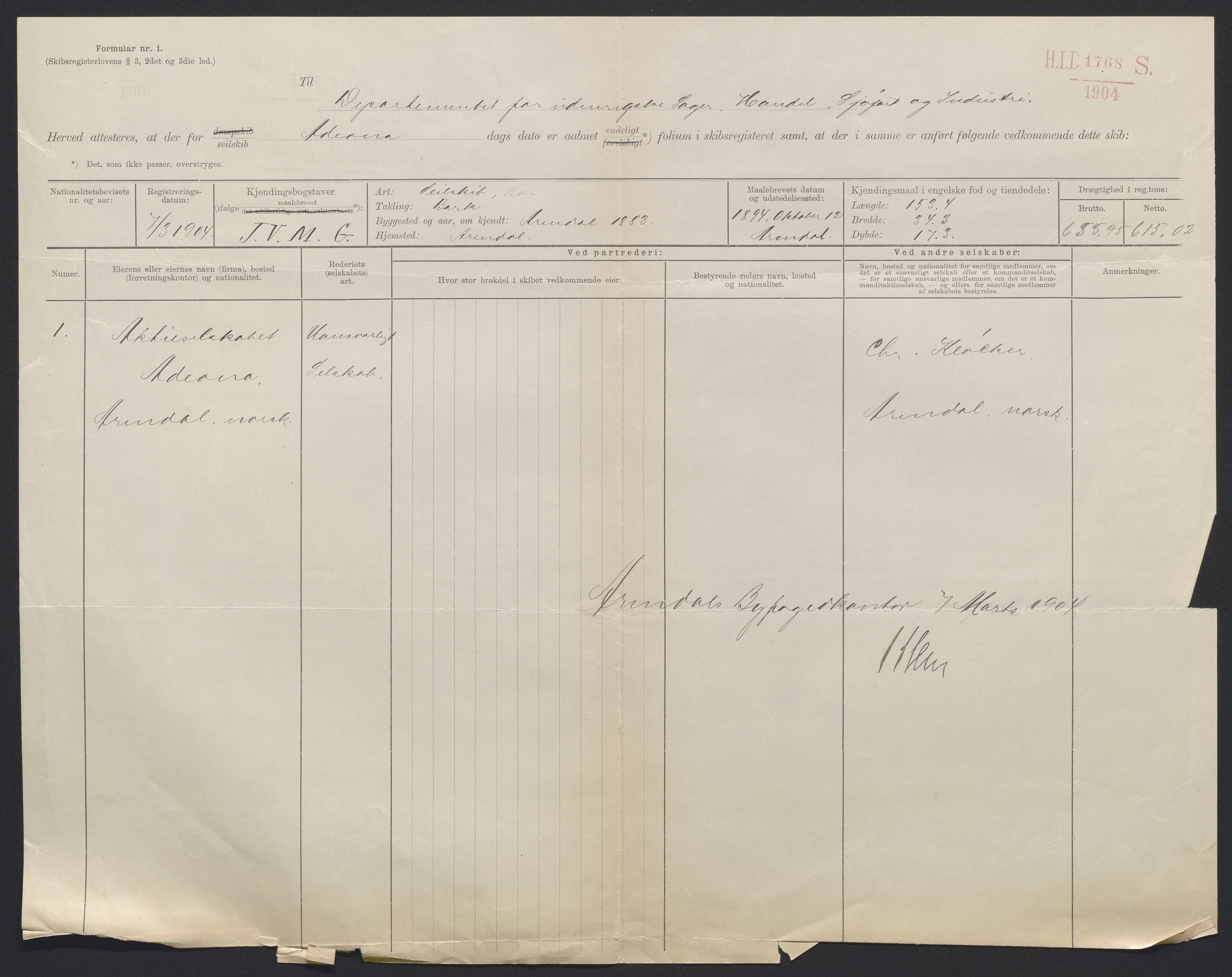 Sjøfartsdirektoratet med forløpere, skipsmapper slettede skip, AV/RA-S-4998/F/Fa/L0005: --, 1864-1933, s. 305