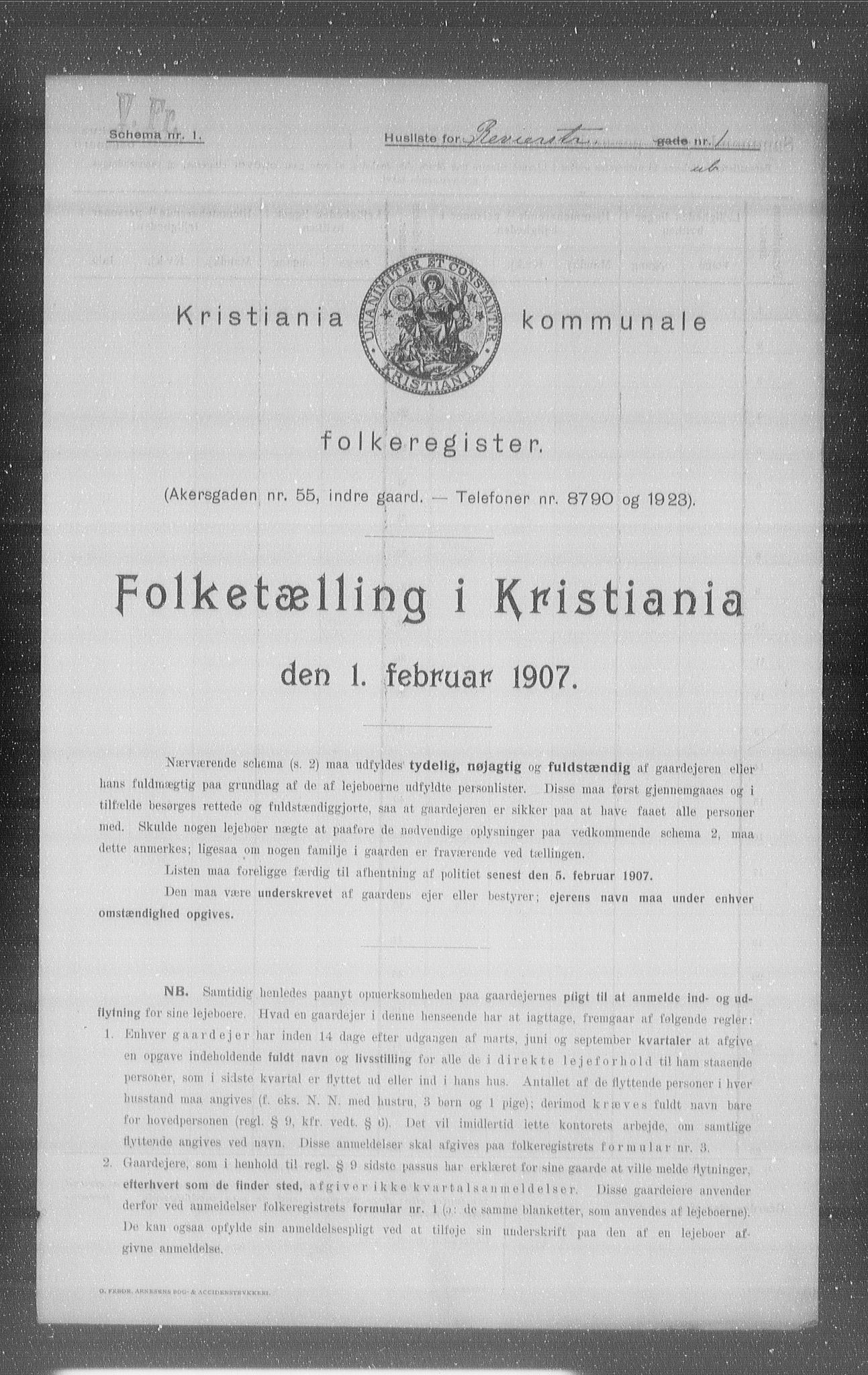 OBA, Kommunal folketelling 1.2.1907 for Kristiania kjøpstad, 1907, s. 42267