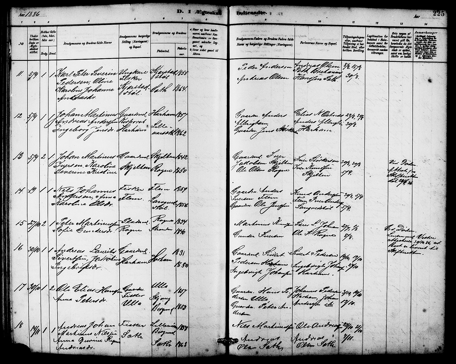 Ministerialprotokoller, klokkerbøker og fødselsregistre - Møre og Romsdal, AV/SAT-A-1454/536/L0510: Klokkerbok nr. 536C05, 1881-1898, s. 225